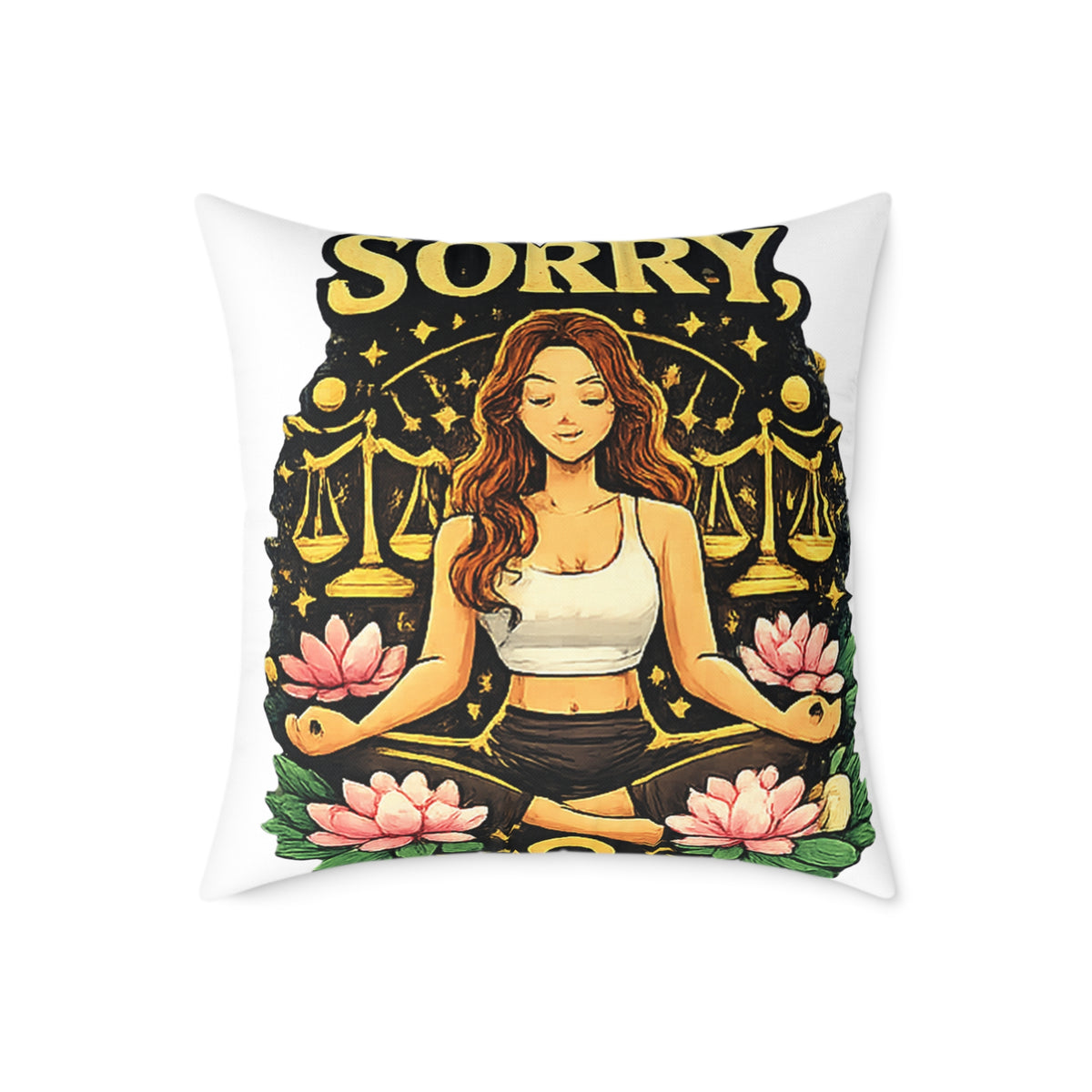 Libra Zodiac Libra Sorry Square Poly Canvas Pillow