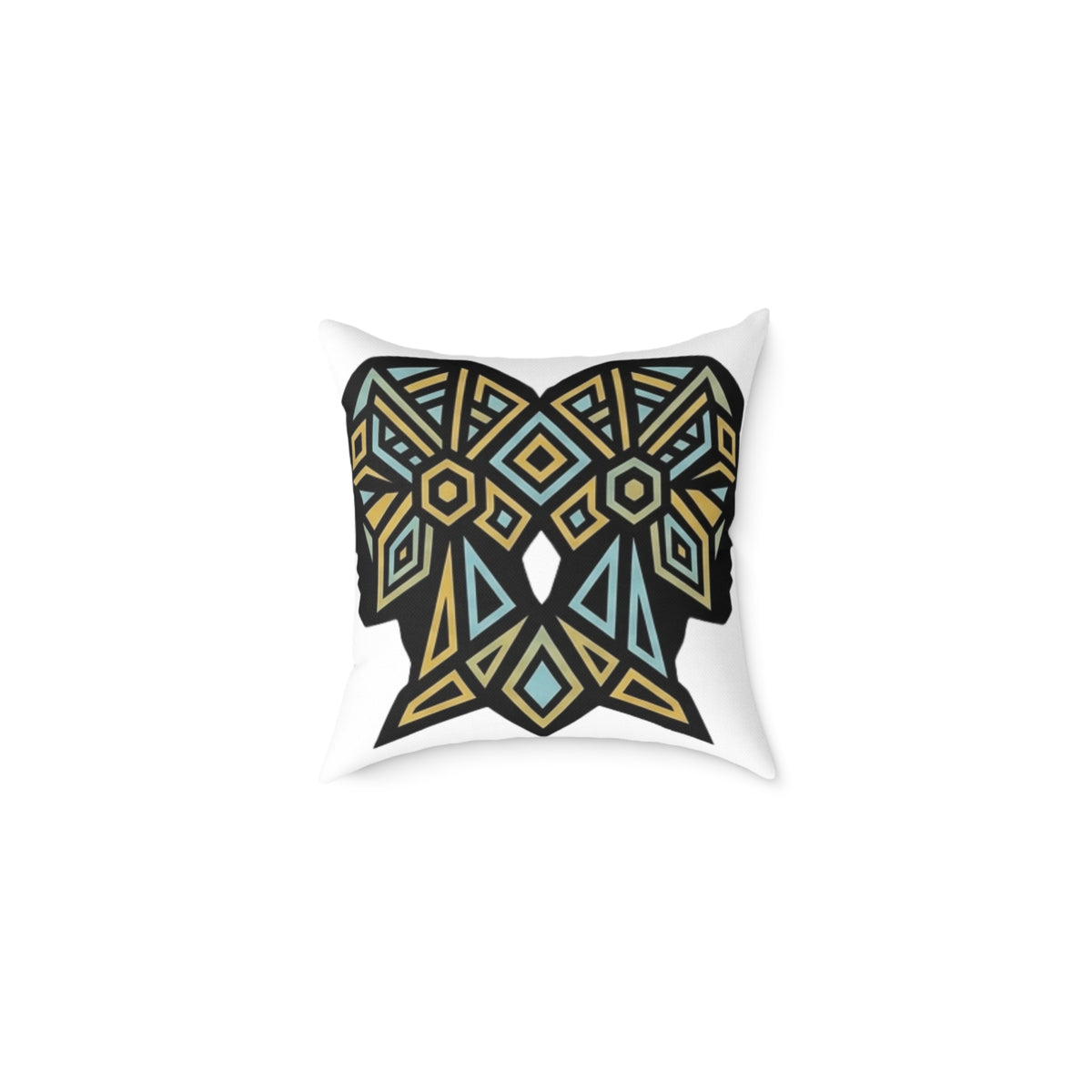 Gemini Zodiac Geometric Elephant Throw Pillow — Boho Tribal Canvas Accent