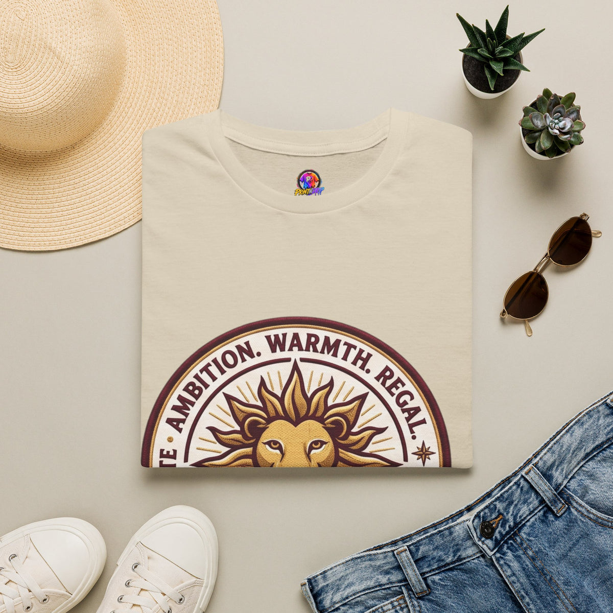 Leo Zodiac Lion T-Shirt — Ambition, Warmth & Regal Pride Graphic Tee