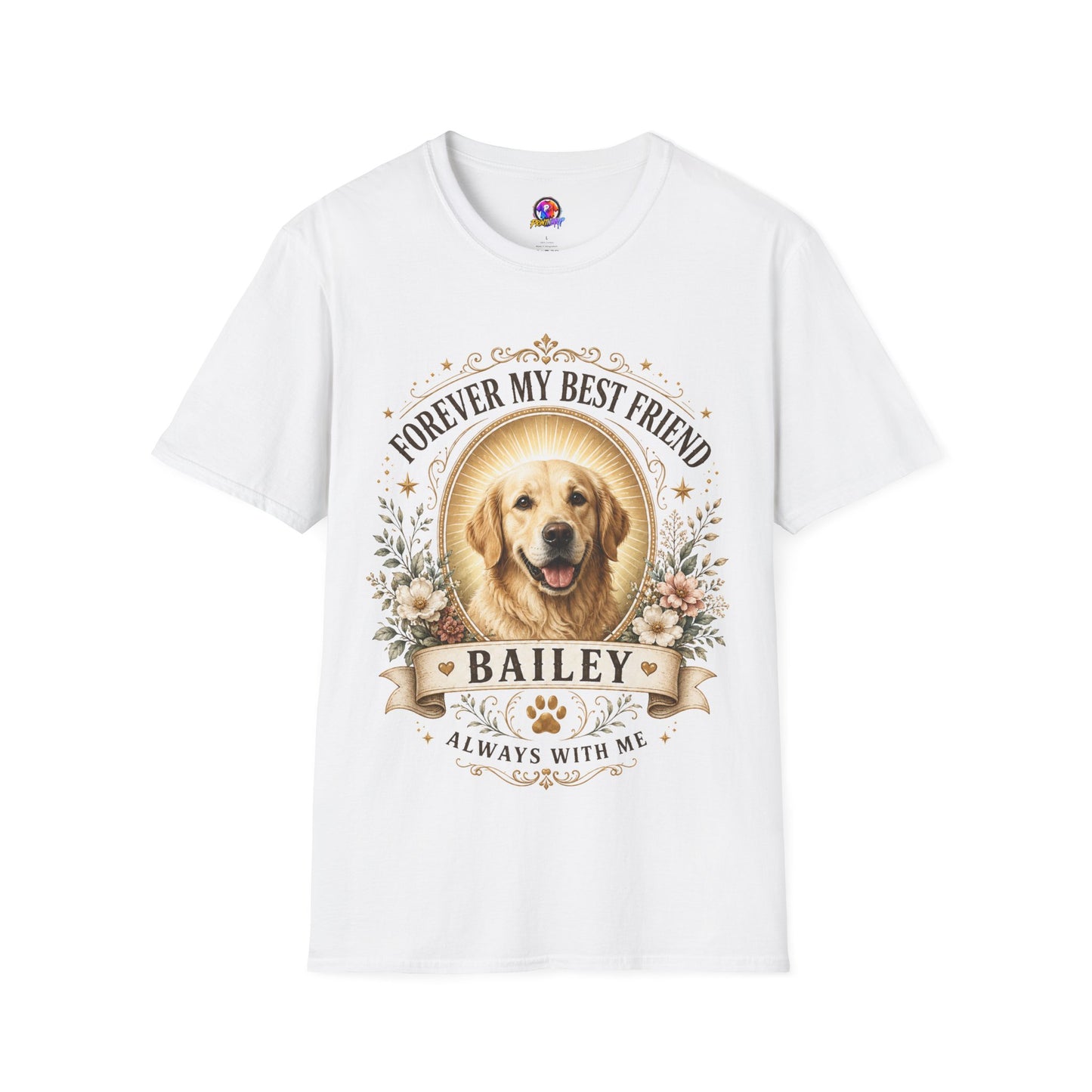 Forever My Best Friend Dog T-Shirt — Personalized Pet Memorial Tee ("Bailey")