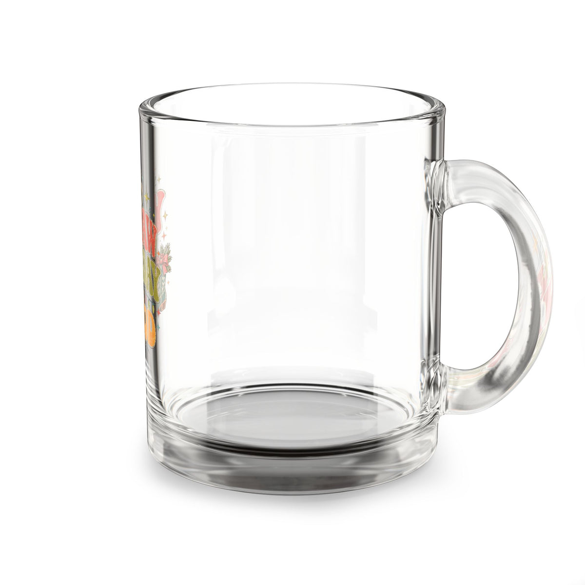 Christmas Glass Mug Yeehaw Holiday Mood Glass Mug — 10oz Festive Western Coffee Cup