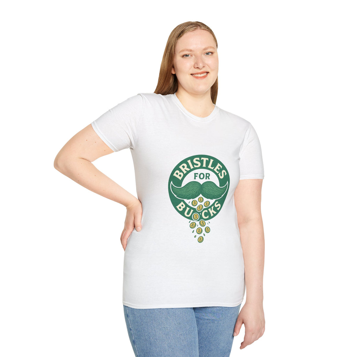 Bristles for Bucks T‑Shirt — Vintage Green Charity Donation Logo Tee - Trending Now - October 2026
