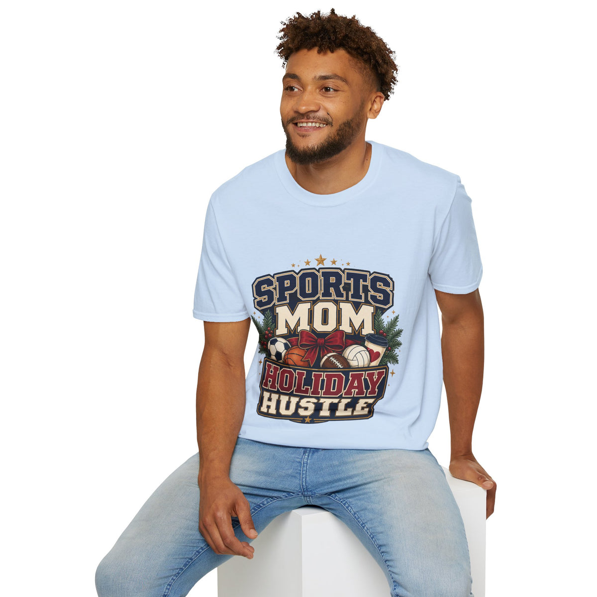 Sports Mom T‑Shirt — "Holiday Hustle" Athletic Mom Tee