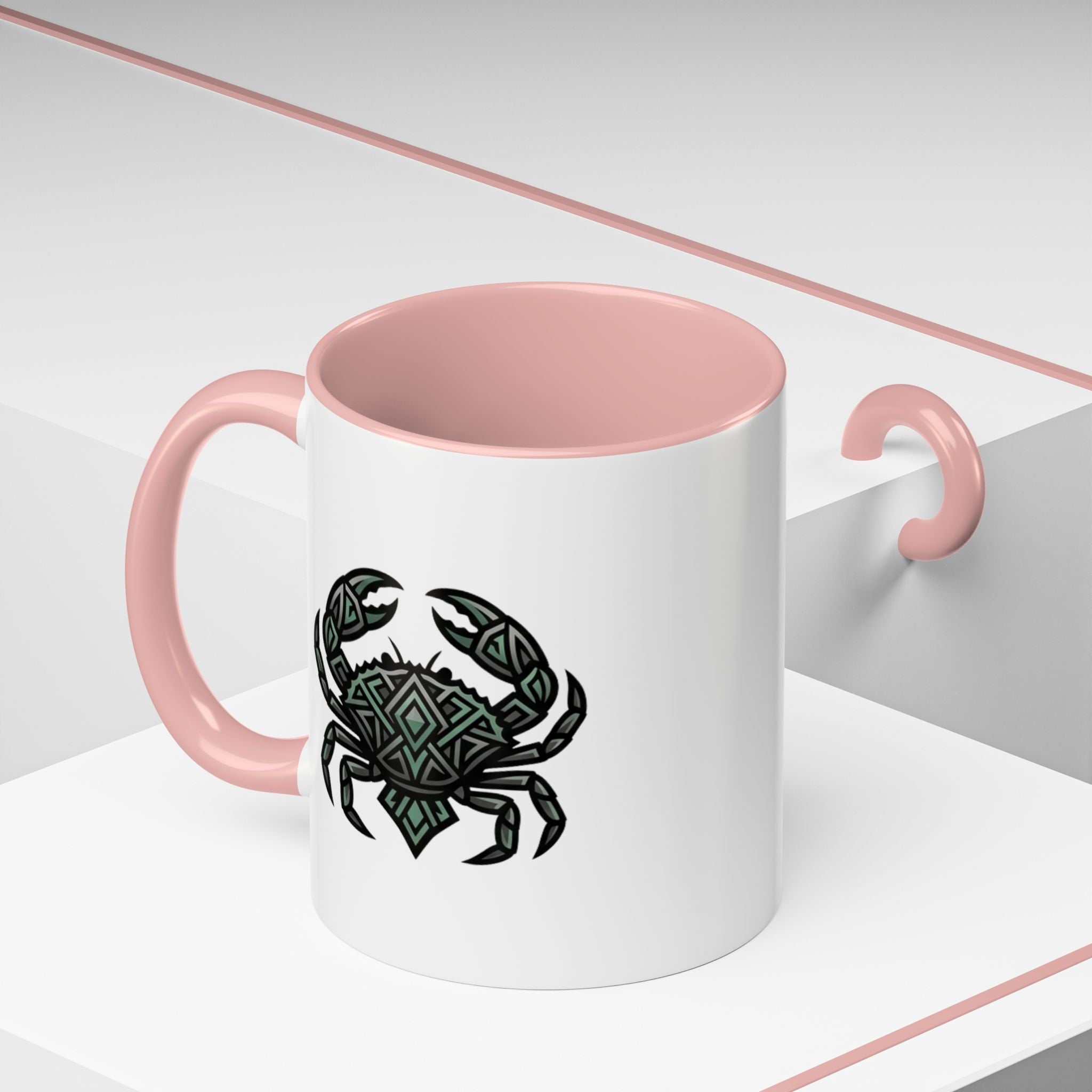 Cancer Zodiac Coffee Mug — Geometric Crab Accent Mug