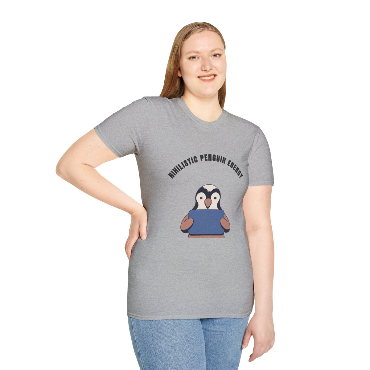 Nihilistic Penguin Energy T-Shirt — Cute Sarcastic Graphic Tee - Trending Now - September 2026