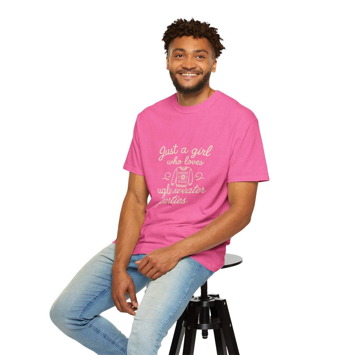 Ugly Sweater Party T-Shirt — "Just a Girl Who Loves Ugly Sweater Parties" - Trending Now - October 2026