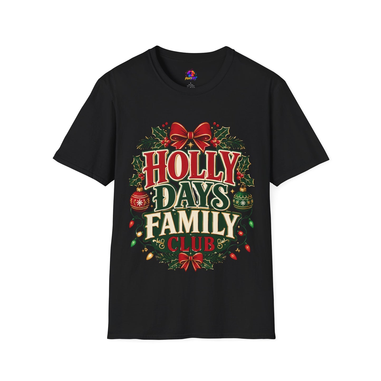 Holly Days Family Club T‑Shirt — Festive Christmas Holiday Tee