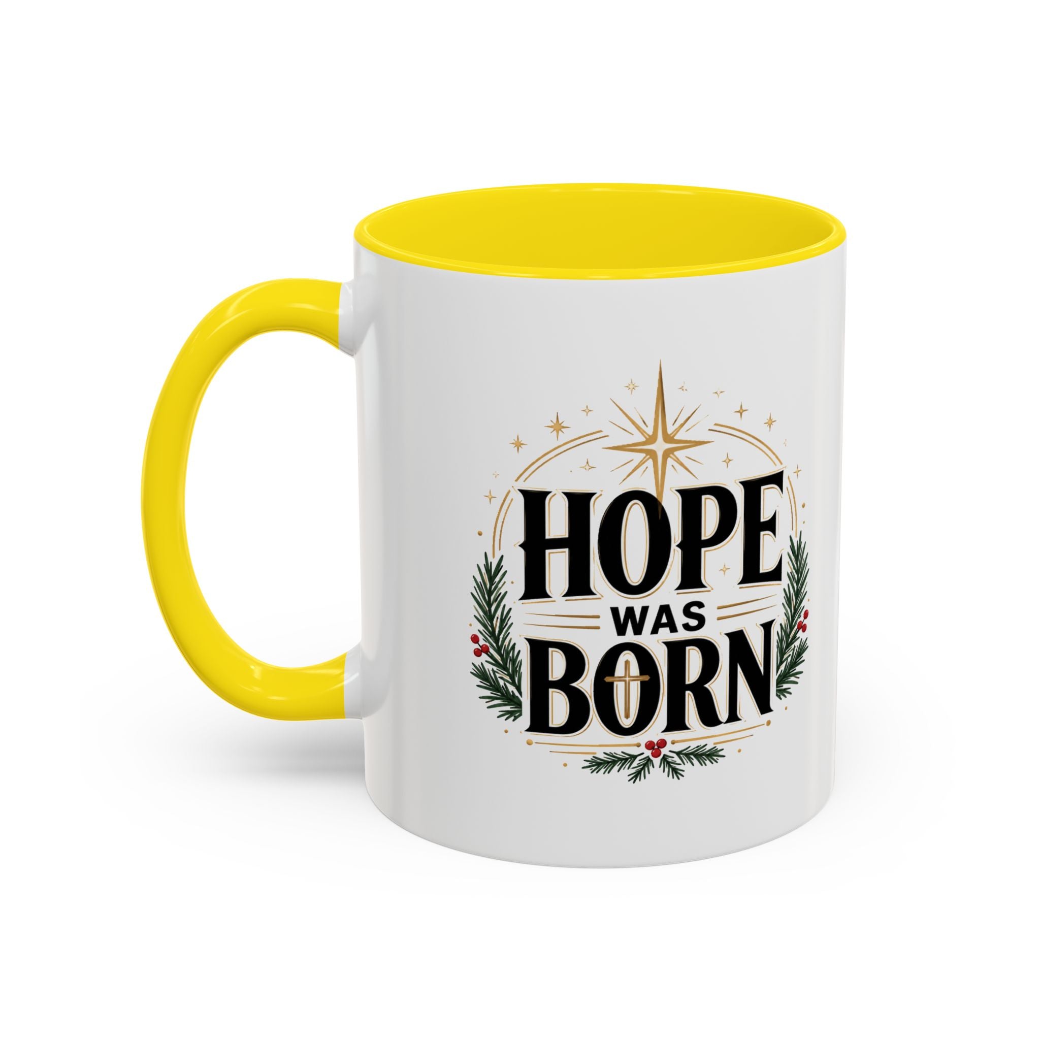 Christmas Hope Was Born Christmas Coffee Mug — Festive Holiday Holiday Prayer Mug