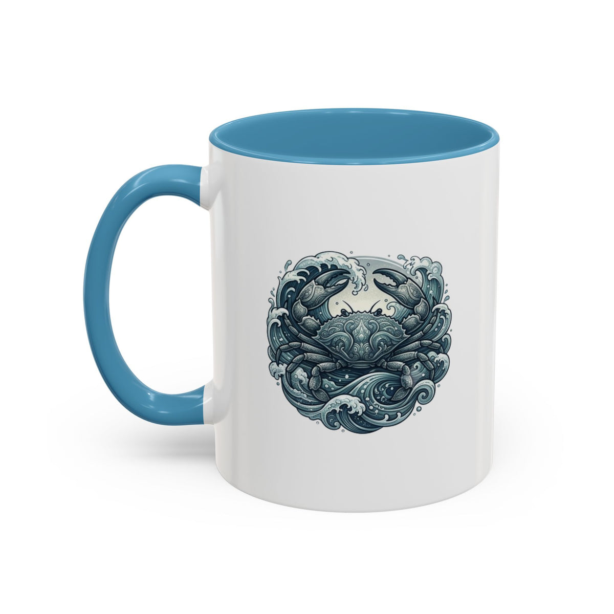 Cancer Zodiac Crab Ocean Crest Accent Coffee Mug