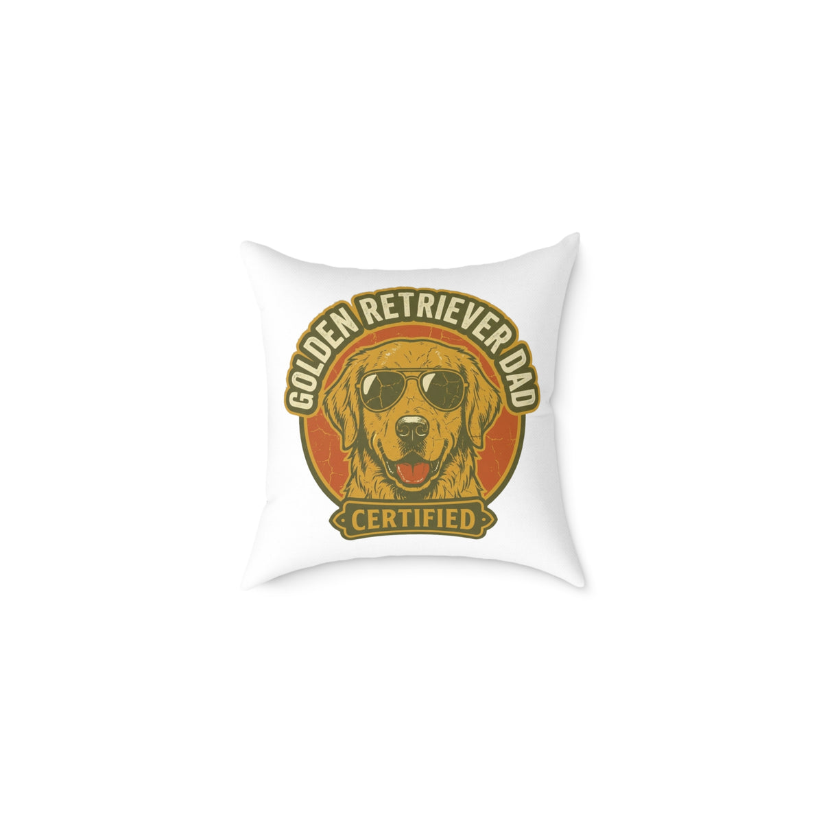Funny Golden Retriever Dad Certified Pillow