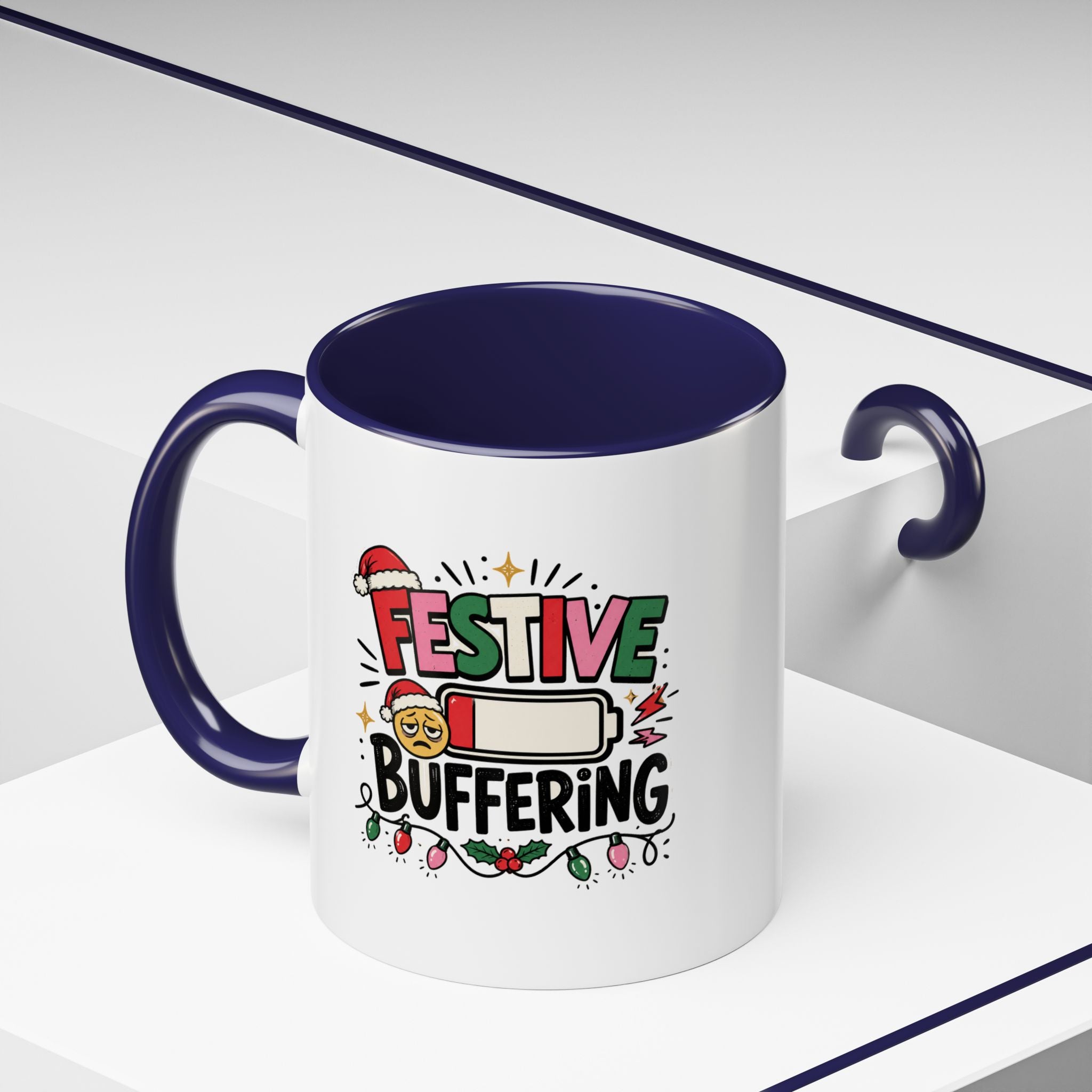 Modern Day Christmas Festive Buffering Mug — Funny Christmas Holiday Coffee Cup (11/15oz)
