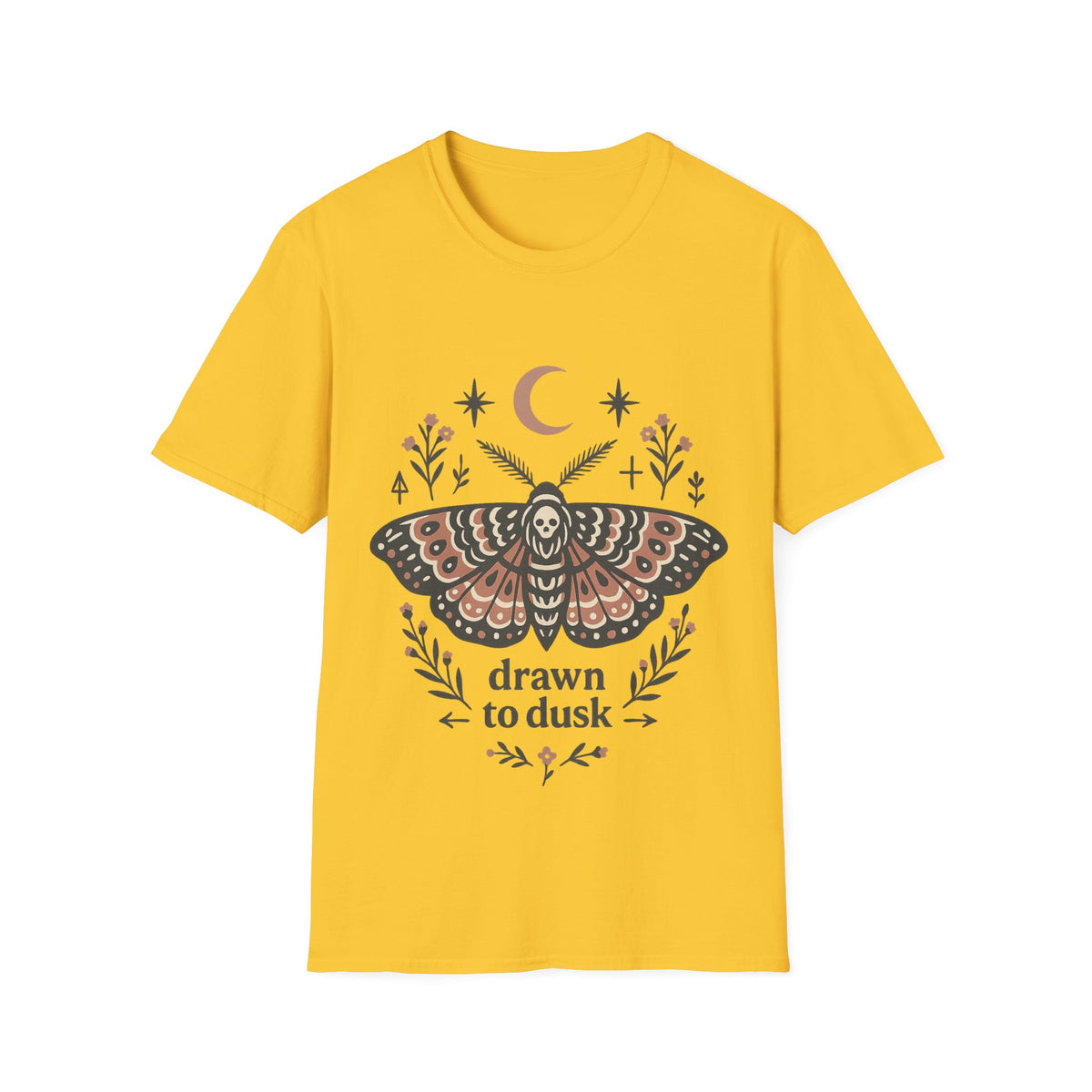 Mystic Moth T-Shirt — Crescent Moon & Floral Boho Graphic - Trending Now- August 2026
