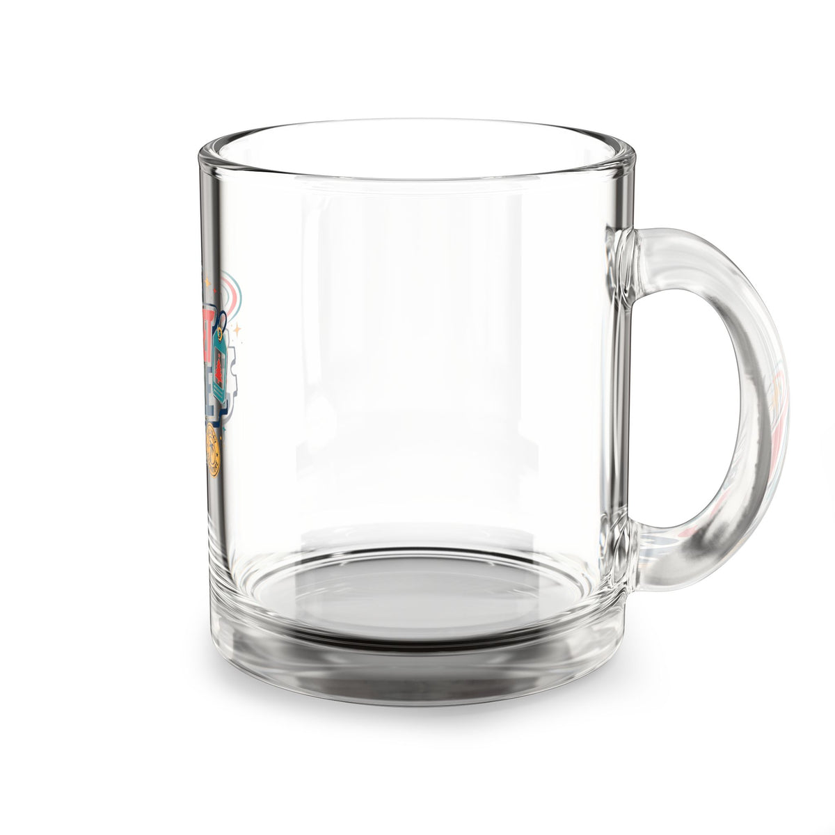 Modern Day Christmas Glass Mug  10oz Jet Set Jingle Glass Mug – 10oz Travel Lover Coffee Cup