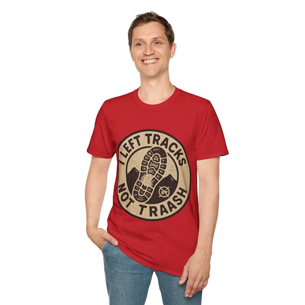 Left Tracks Not Trash Vintage Badge T-Shirt, Retro Leave No Trace Hiking Tee - Trending Now - September 2026