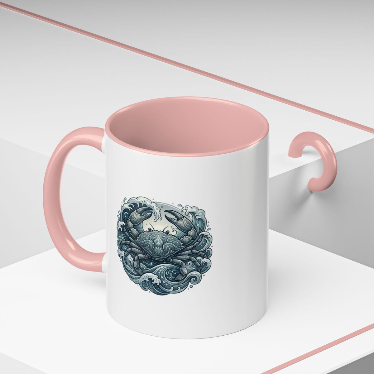 Cancer Zodiac Crab Ocean Crest Accent Coffee Mug