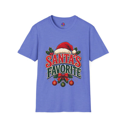 Santa's Favorite T-Shirt — Festive Christmas Tee with Santa Hat & Holly