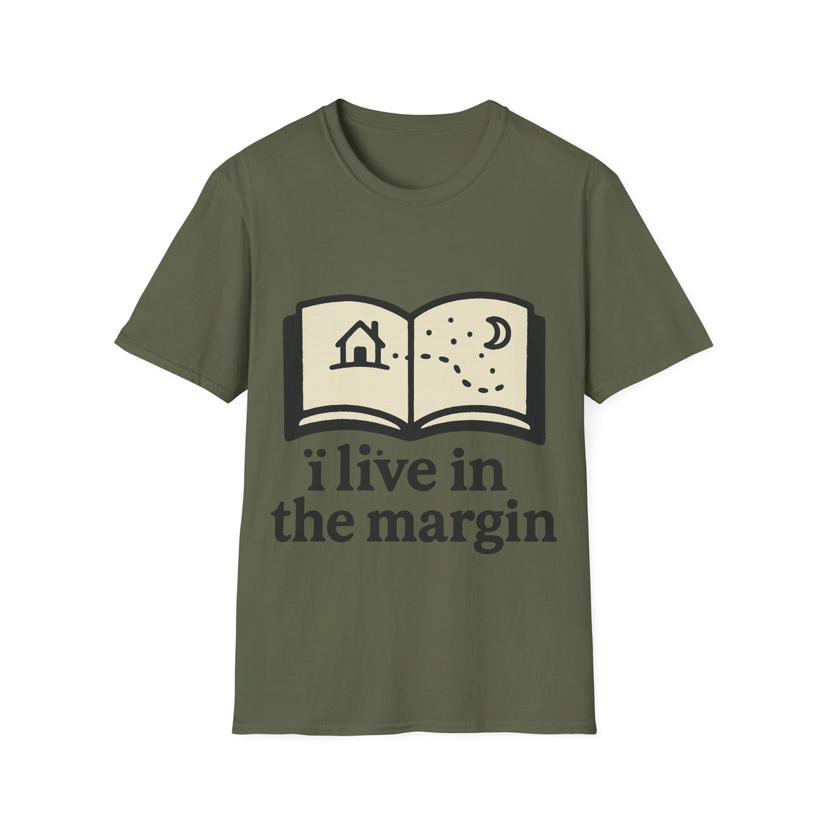 "I Live In The Margin" Bookworm Tee | Cute Celestial Book Graphic T-Shirt - Trending Now - September 2026