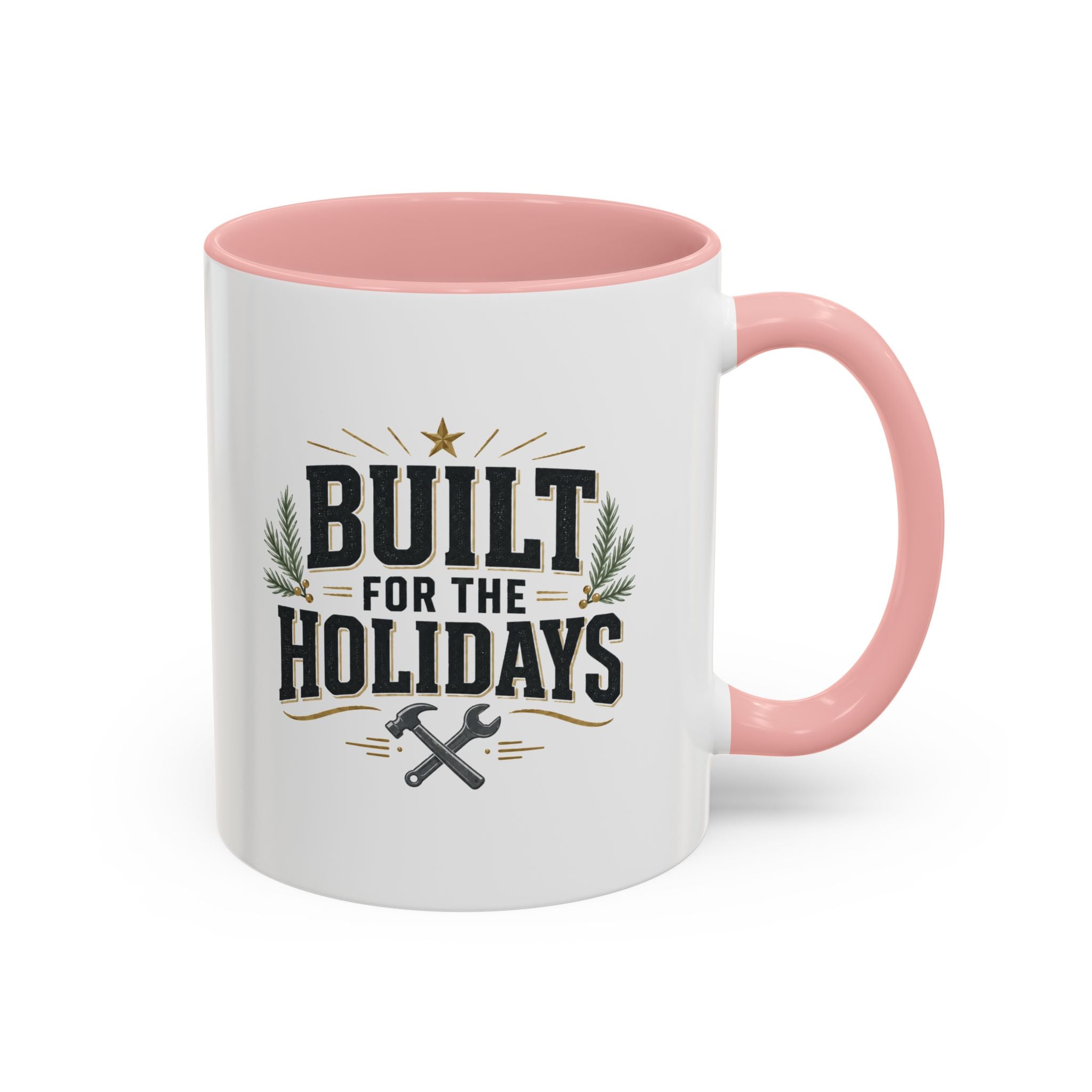 Christmas Built for the Holidays Accent Coffee Mug – Holiday Workshop Coffee Cup