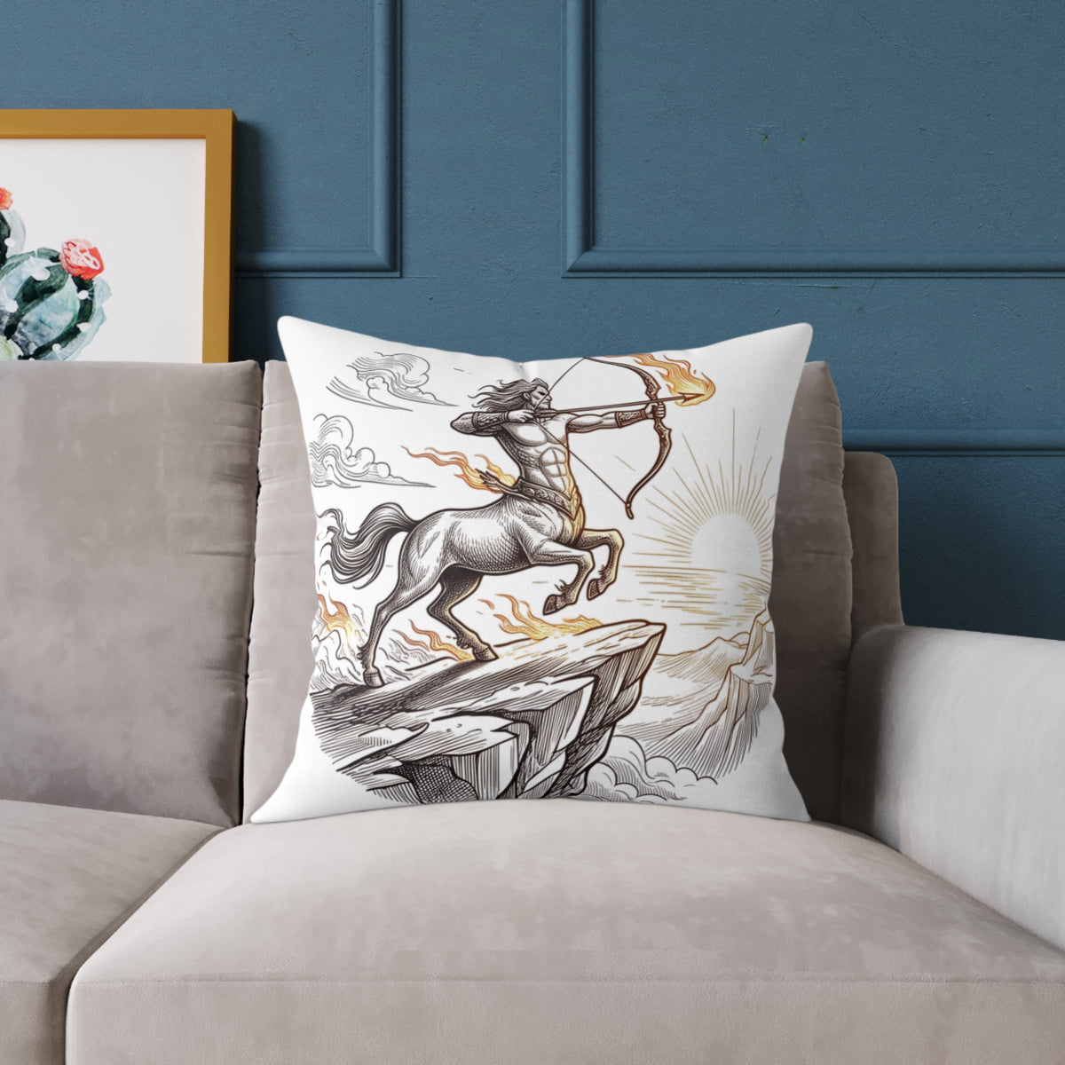 Astrological Sagittarius Zodiac Square Poly Canvas Pillow