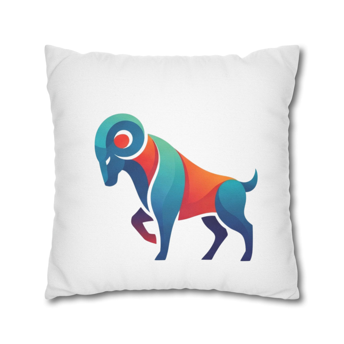 Aries Colorblock Ram Decorative Pillowcase — Zodiac Throw Pillow Cover