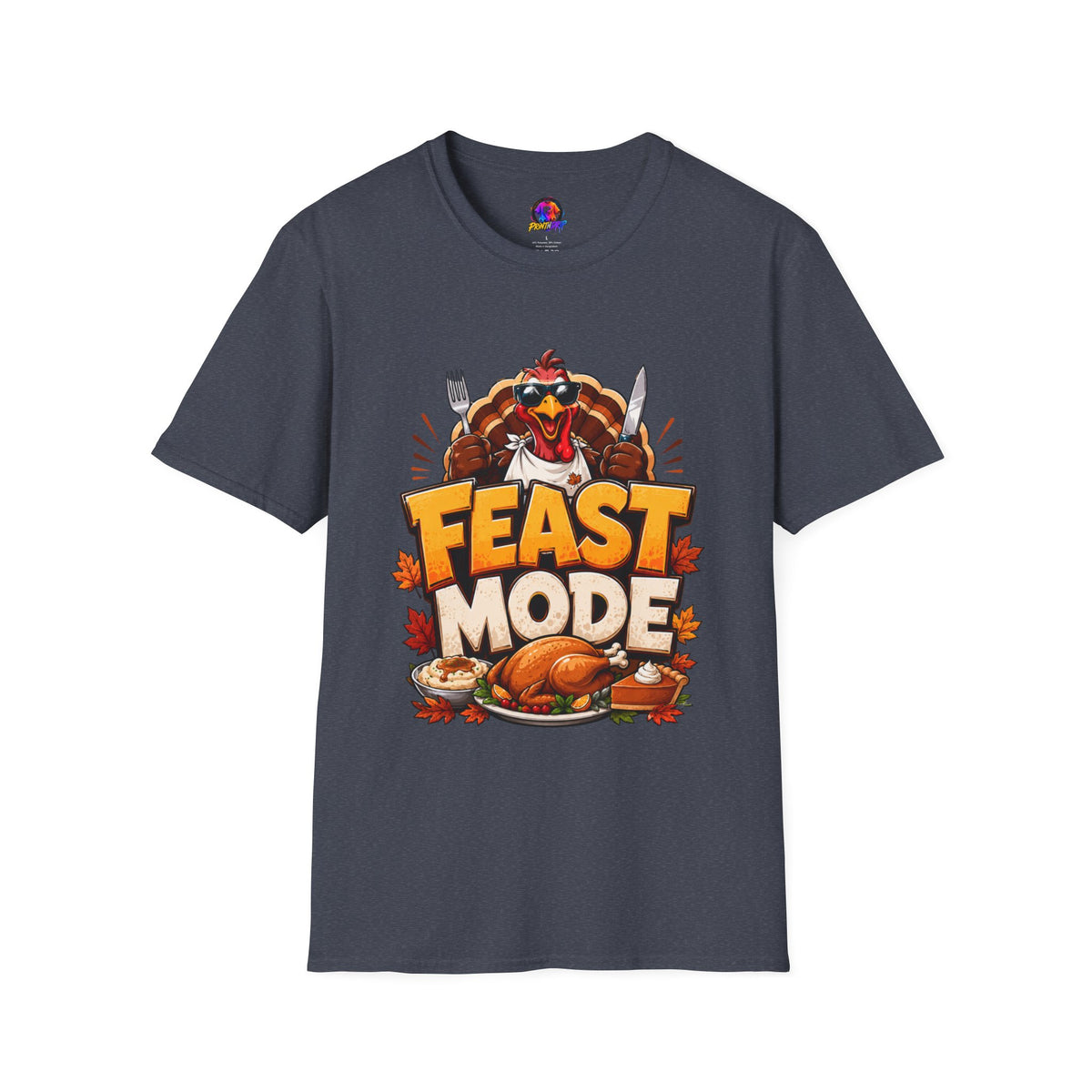 Thanksgiving T-Shirt Feast Mode T-Shirt — Funny Thanksgiving Turkey Graphic Tee