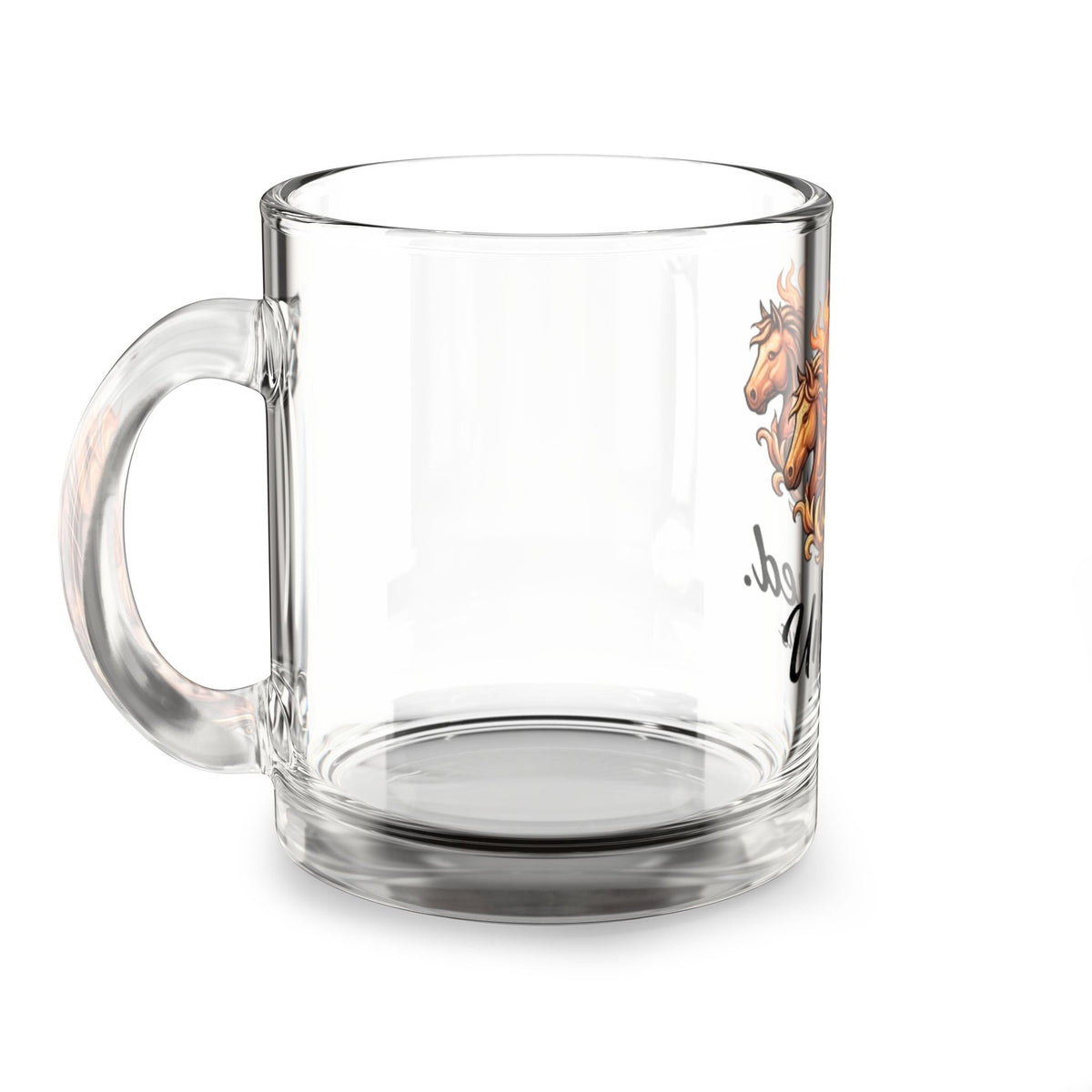 Sagittarius Glass Mug — "Untamed" Zodiac Horse Fire Astrology Coffee Cup