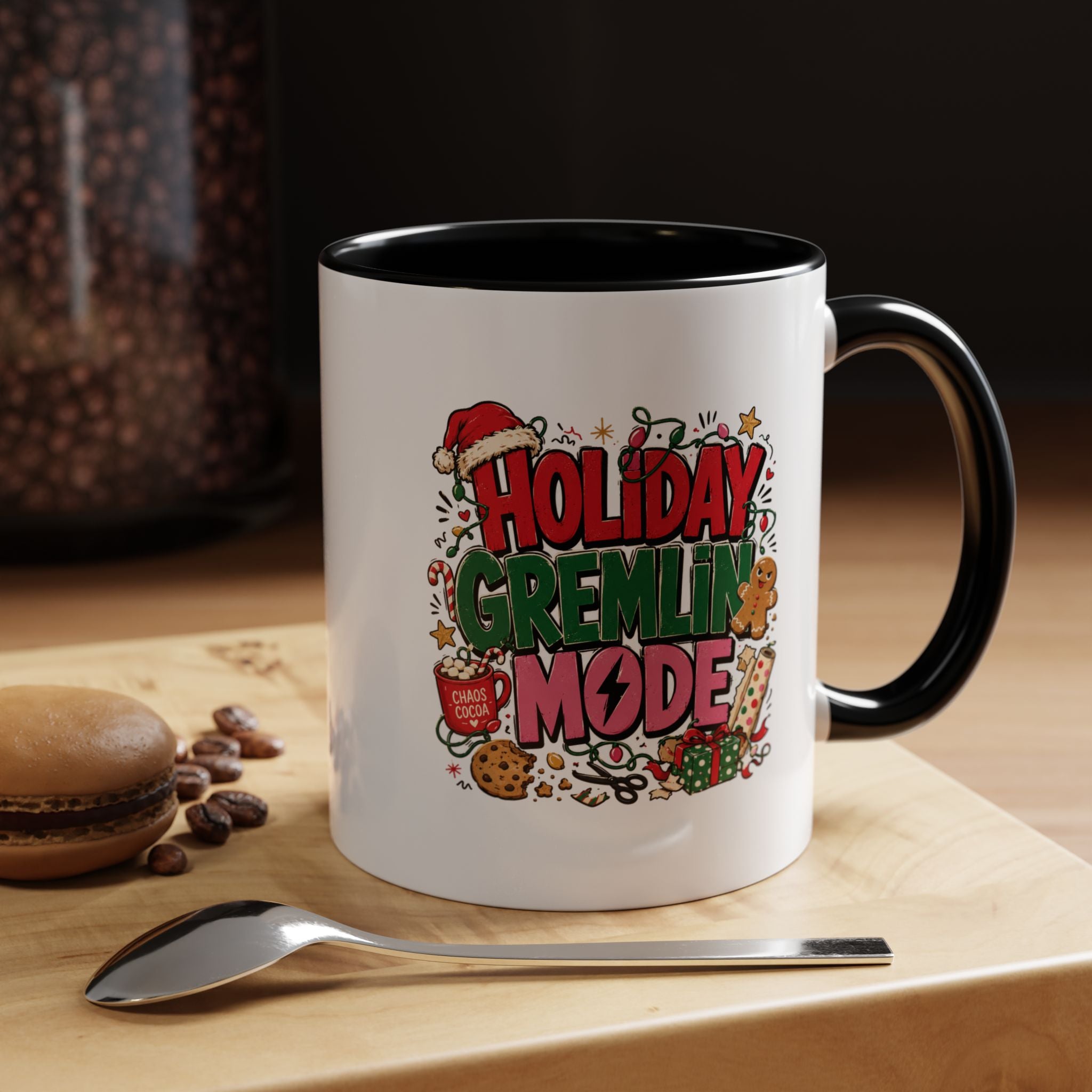 Modern Day Christmas Holiday Gremlin Mode Coffee Mug — Funny Christmas Accent Mug