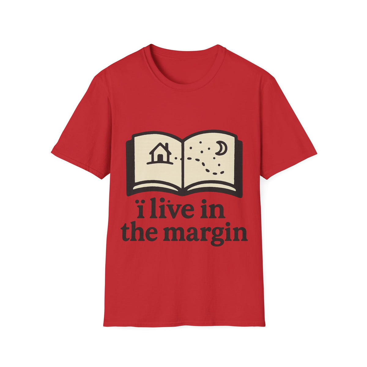 "I Live In The Margin" Bookworm Tee | Cute Celestial Book Graphic T-Shirt - Trending Now - September 2026