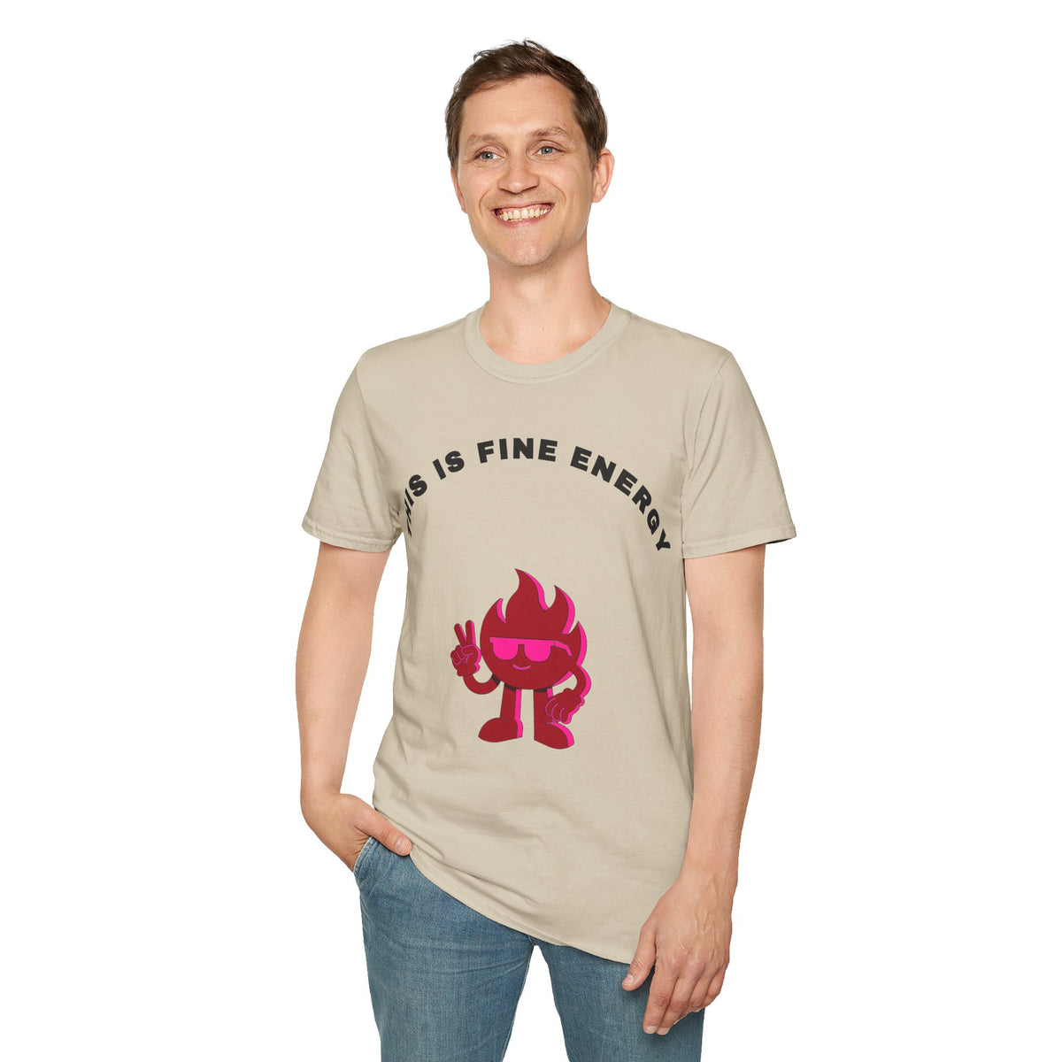This Is Fine Energy T‑Shirt — Cute Fire Character Graphic Tee - Trending Now - September 2026