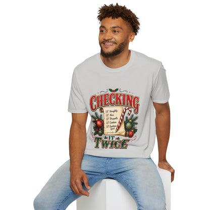 Checking It Twice Christmas T-Shirt — Naughty or Nice Holiday Tee