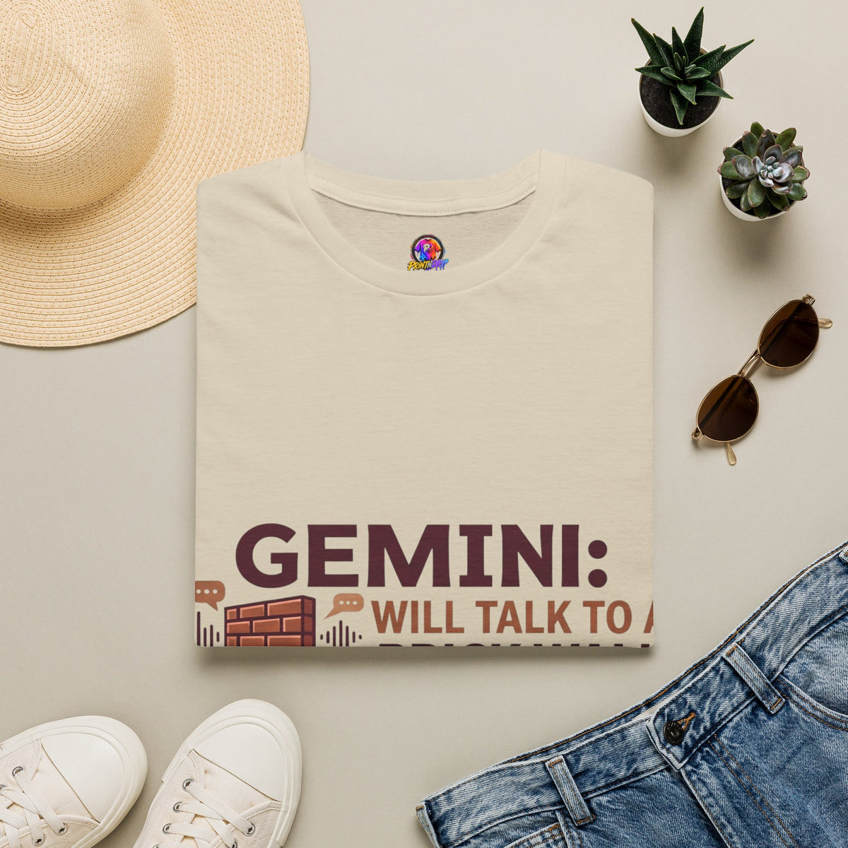 Gemini T-Shirt — "Gemini: Will Talk to a Brick Wall, Will Also Win the Argument" Astrological Tee