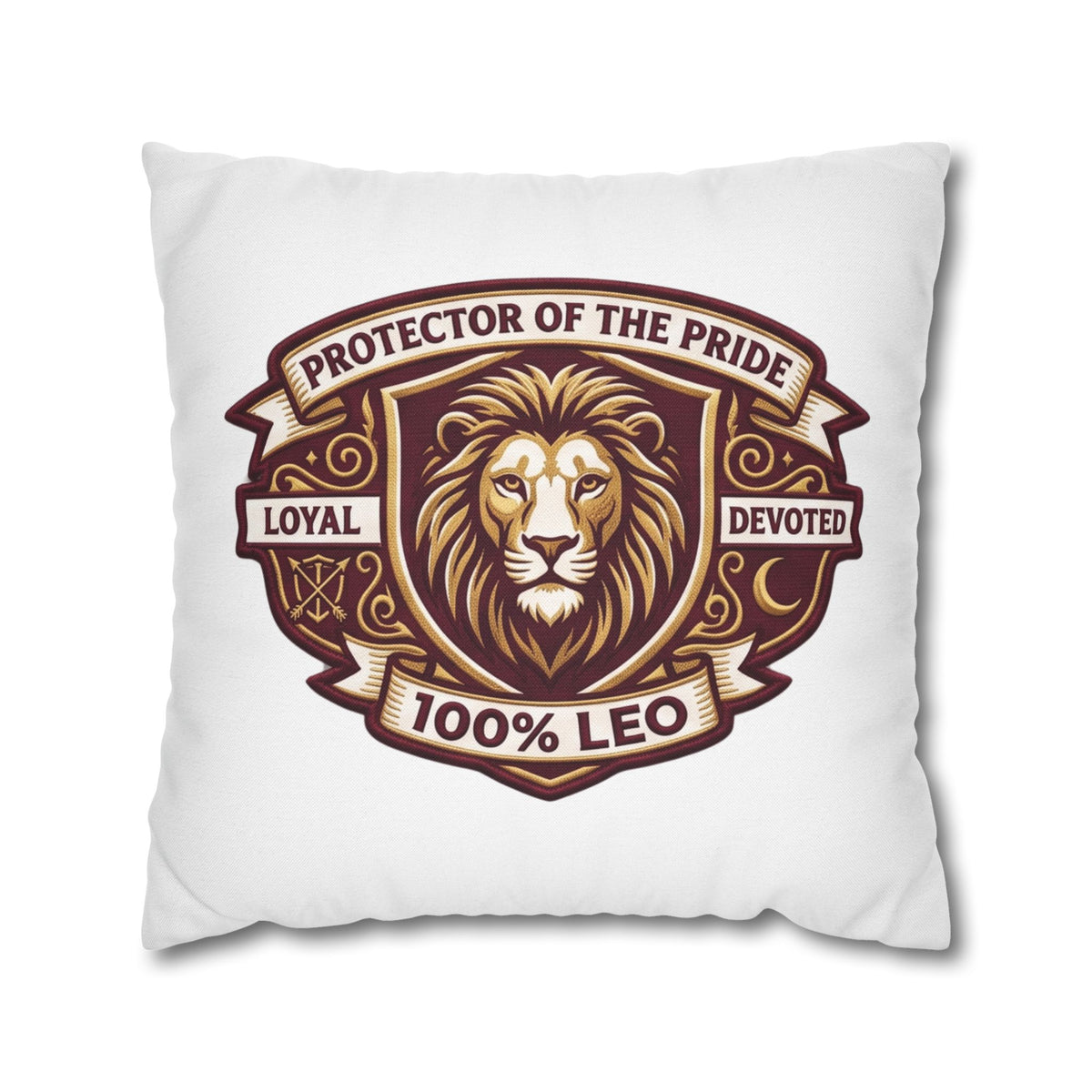 Leo Zodiac Loyal Devoted Spun Polyester Square Pillowcase