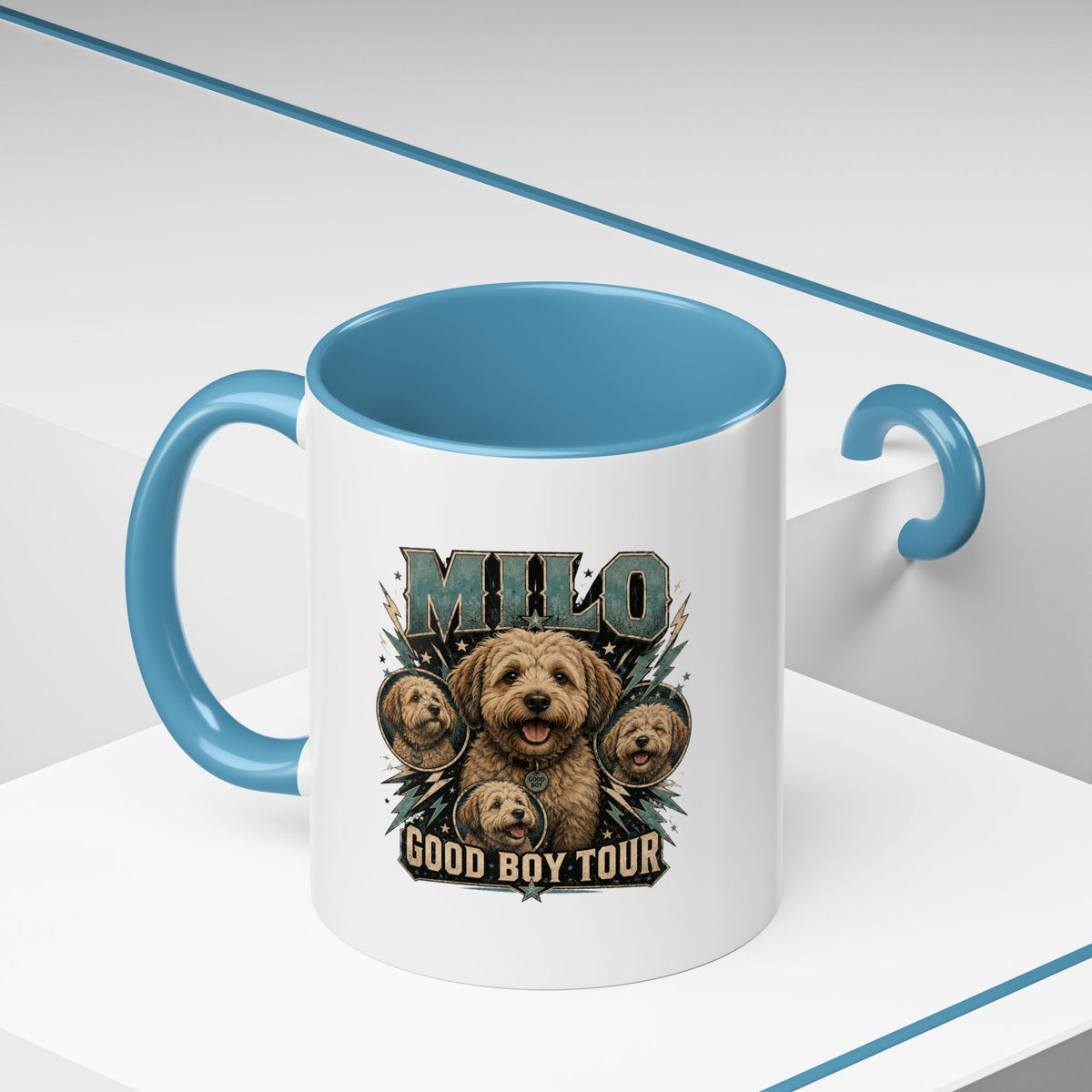 Milo Bailey Dog Dad Mom Milo "Good Boy Tour" Accent Coffee Mug – Personalized Dog Lover Gift