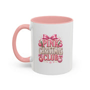 Pink Christmas Club Accent Coffee Mug — Festive Holiday Coffee Cup