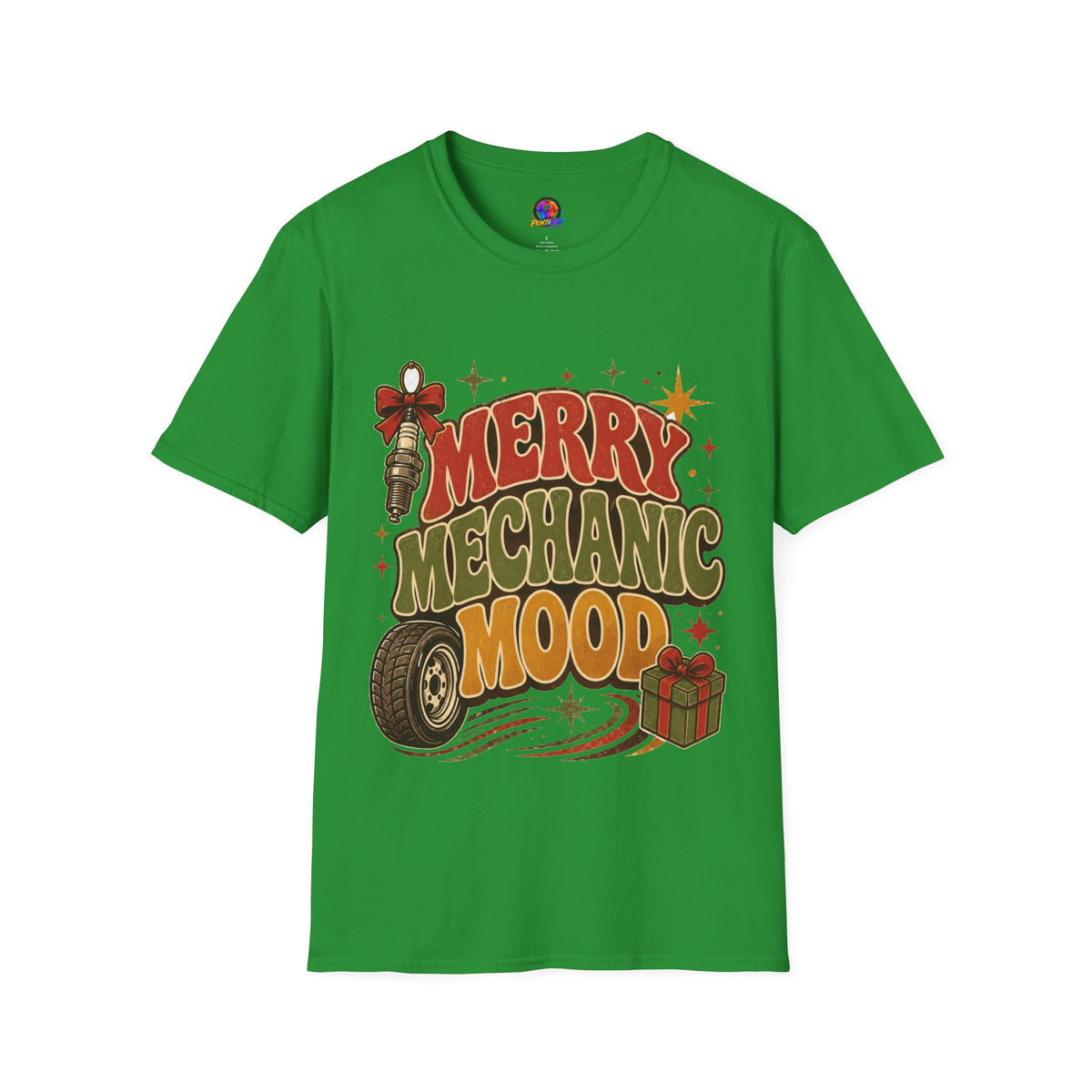 Merry Mechanic Mood T‑Shirt — Retro Holiday Auto Technician Gift