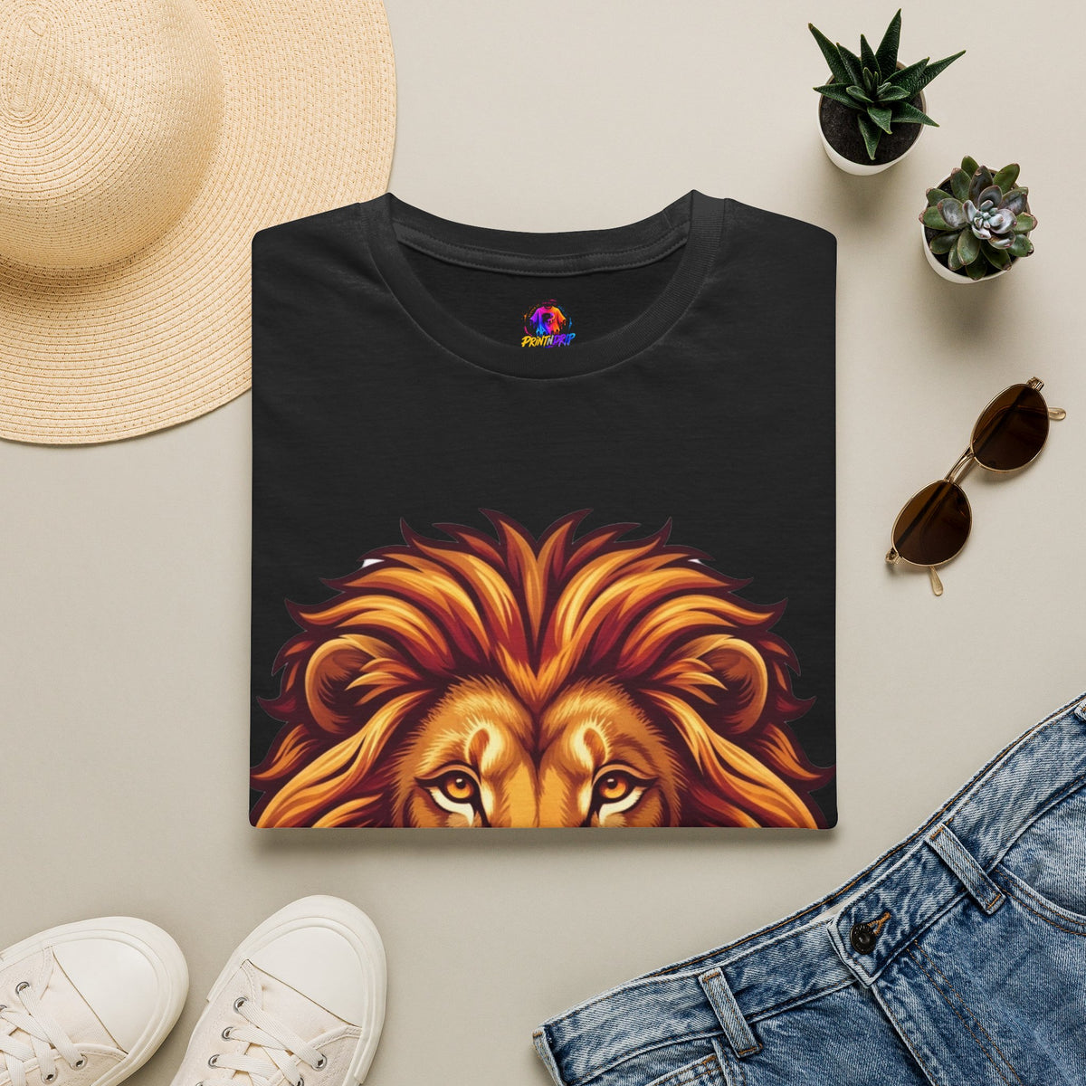 Leo Zodiac Lion Face T-Shirt — Majestic Lion Head Graphic Tee