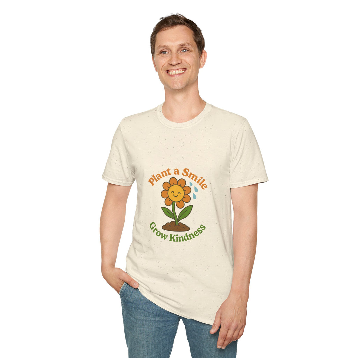 Plant A Smile Grow Kindness Retro Tee - Cute Groovy Flower Graphic T-Shirt - Trending Now - October 2026