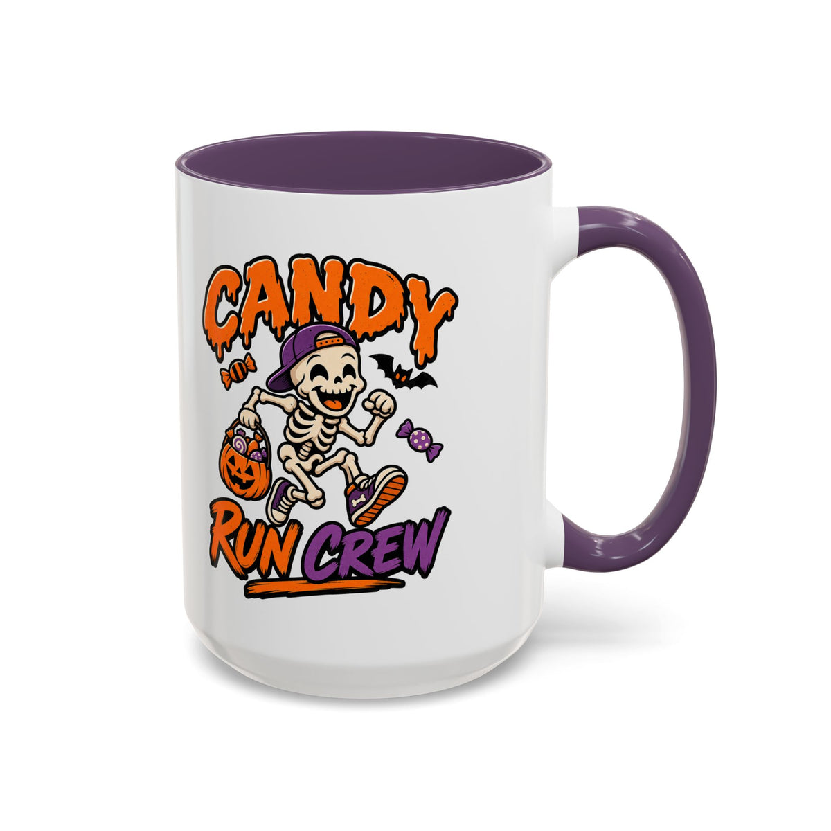 Candy Run Crew Coffee Mug — Halloween Skeleton Trick-or-Treat Accent Mug (11/15oz)