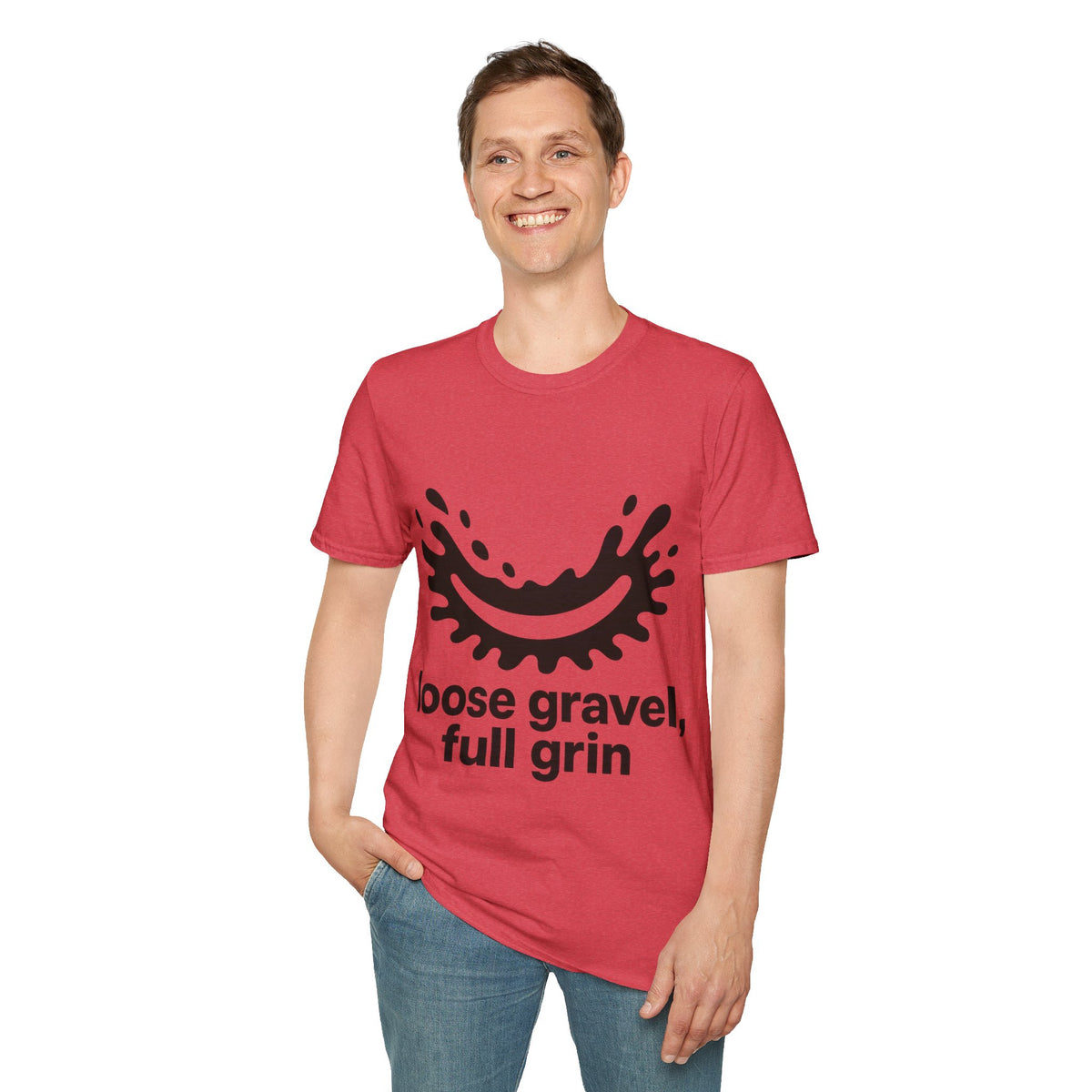 "Loose Gravel Full Grin" Funny Cycling Tee | Mud Splash Bike Graphic T-Shirt - Trending Now - September 2026