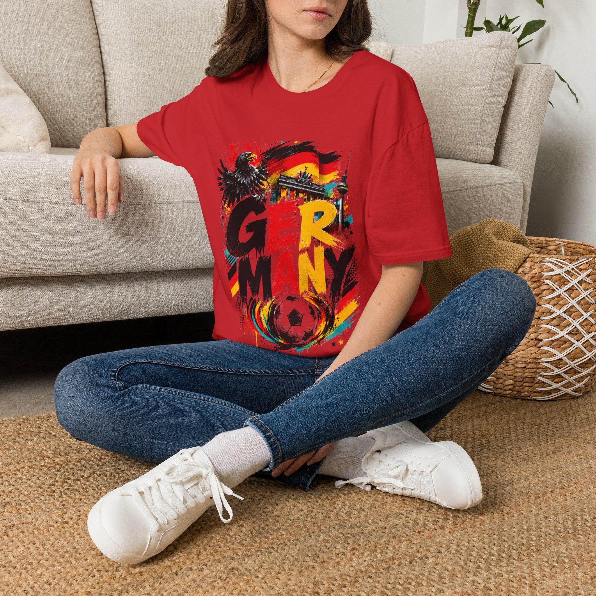 Germany Soccer Graphic T‑Shirt — Flag, Eagle & Brandenburger Tor Design