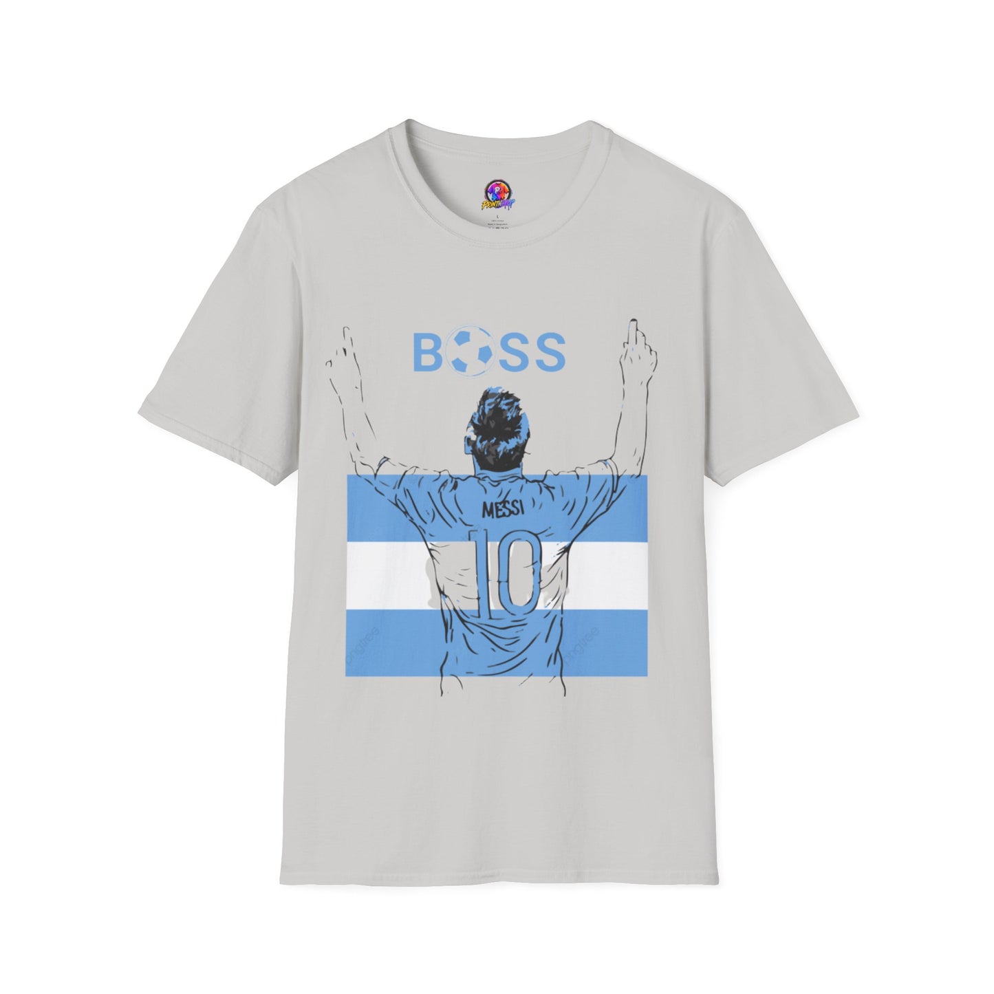 Soccer Boss T‑Shirt — 'BOSS' Striped Football Player Graphic Tee