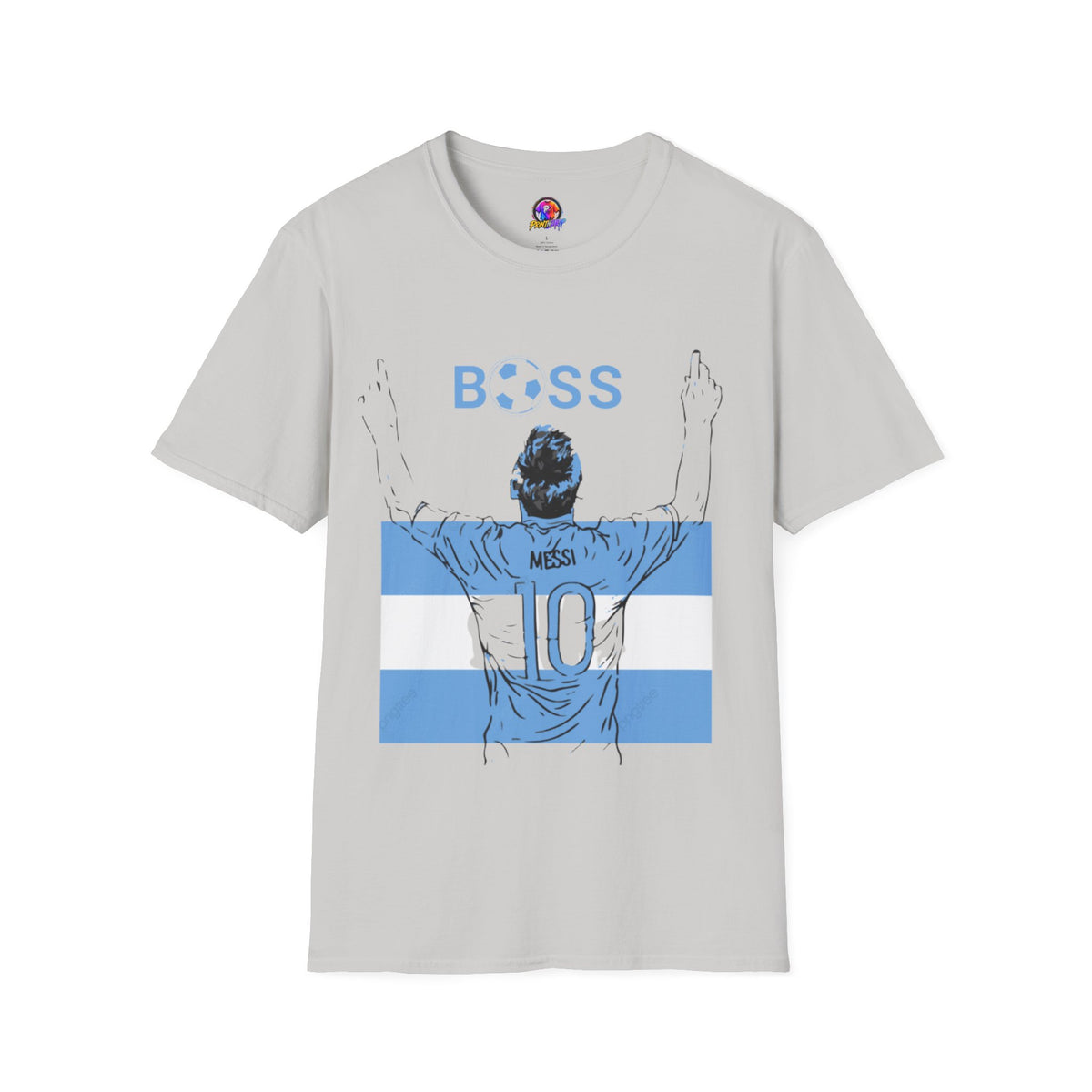 Soccer Boss T‑Shirt — 'BOSS' Striped Football Player Graphic Tee