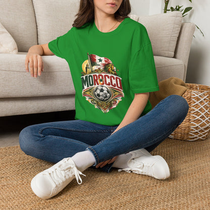 Morocco Soccer T-Shirt — Vintage Flag & Lion Football Tee