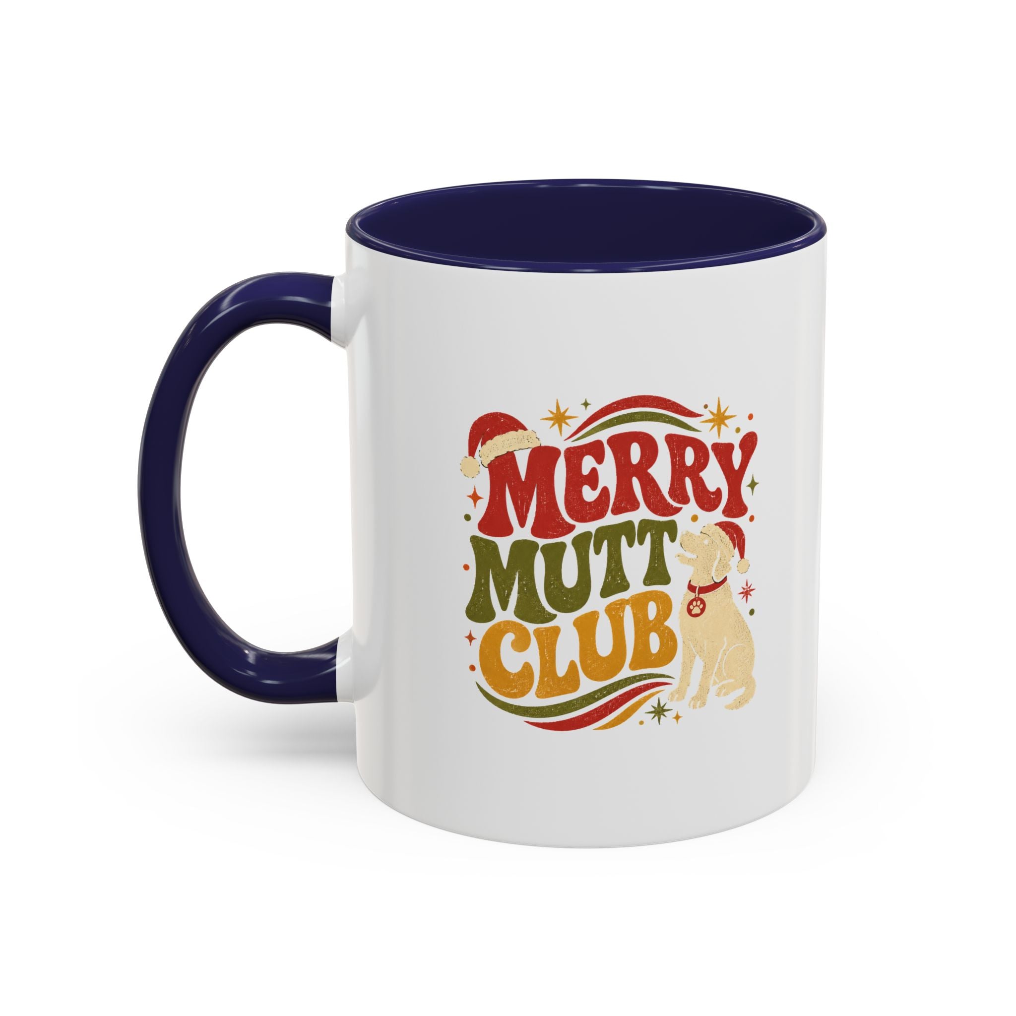 Modern Day Christmas Merry Mutt Club Accent Coffee Mug — Festive Dog Lover Holiday Gift