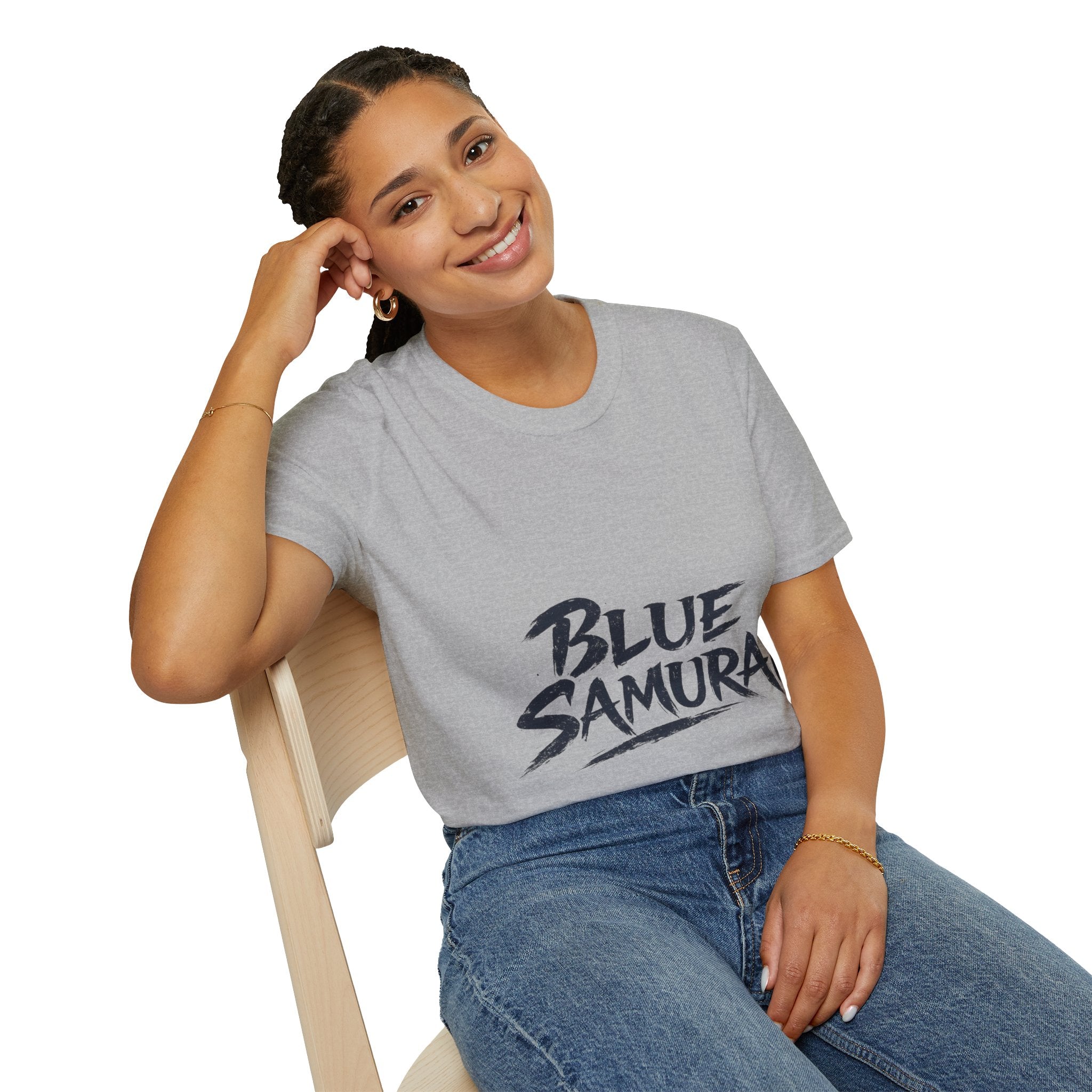 Japan Blue Samurai T-Shirt — Bold Brushstroke Graphic Tee