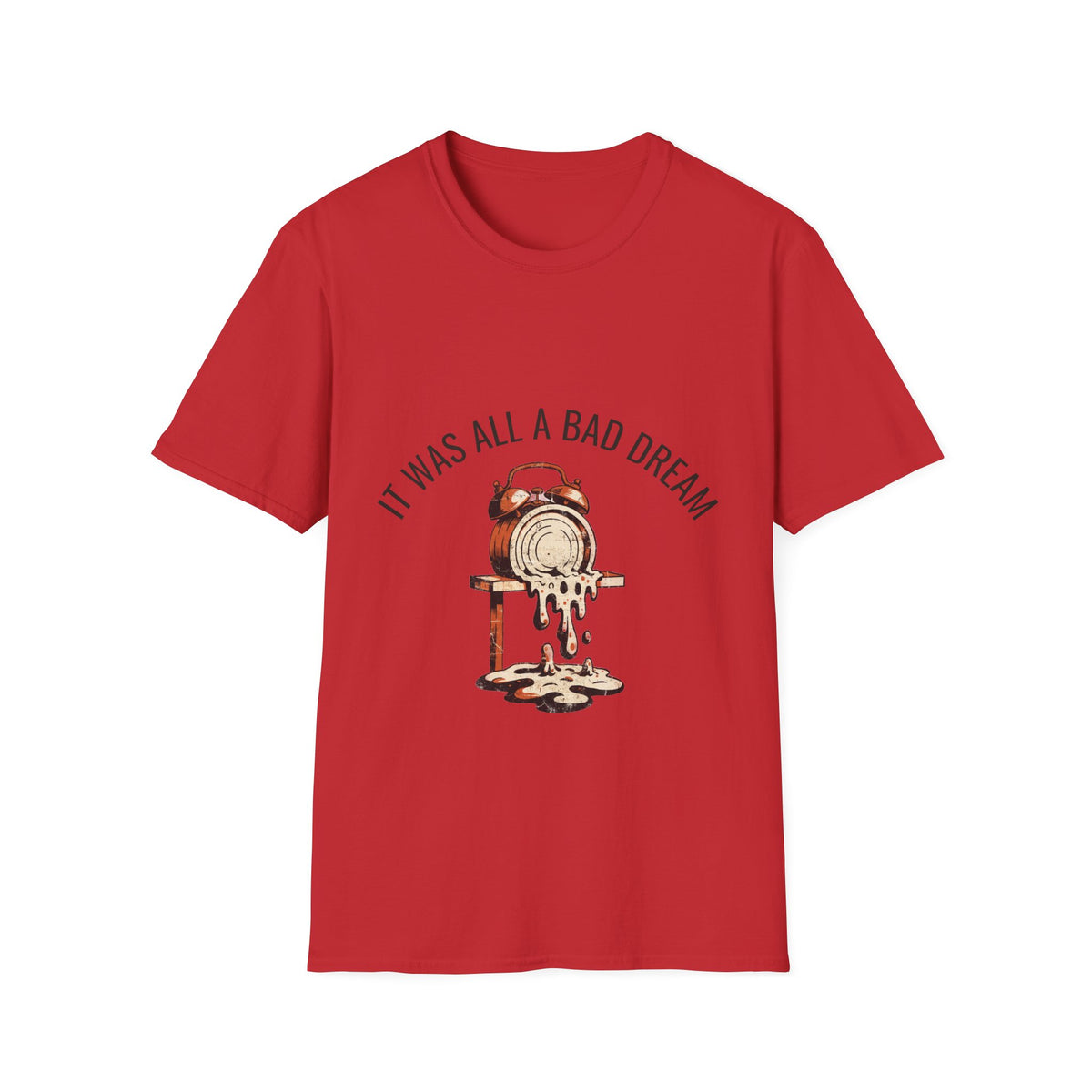 "It Was All A Bad Dream" Melting Clock Graphic Tee - Surreal Dali Aesthetic White T-Shirt - Trending Now - September 2026