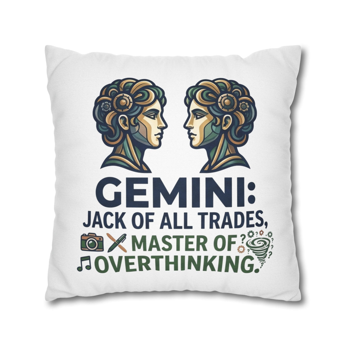 Gemini Pillowcase – "Jack of All Trades, Master of Overthinking" Astrology Throw Pillow
