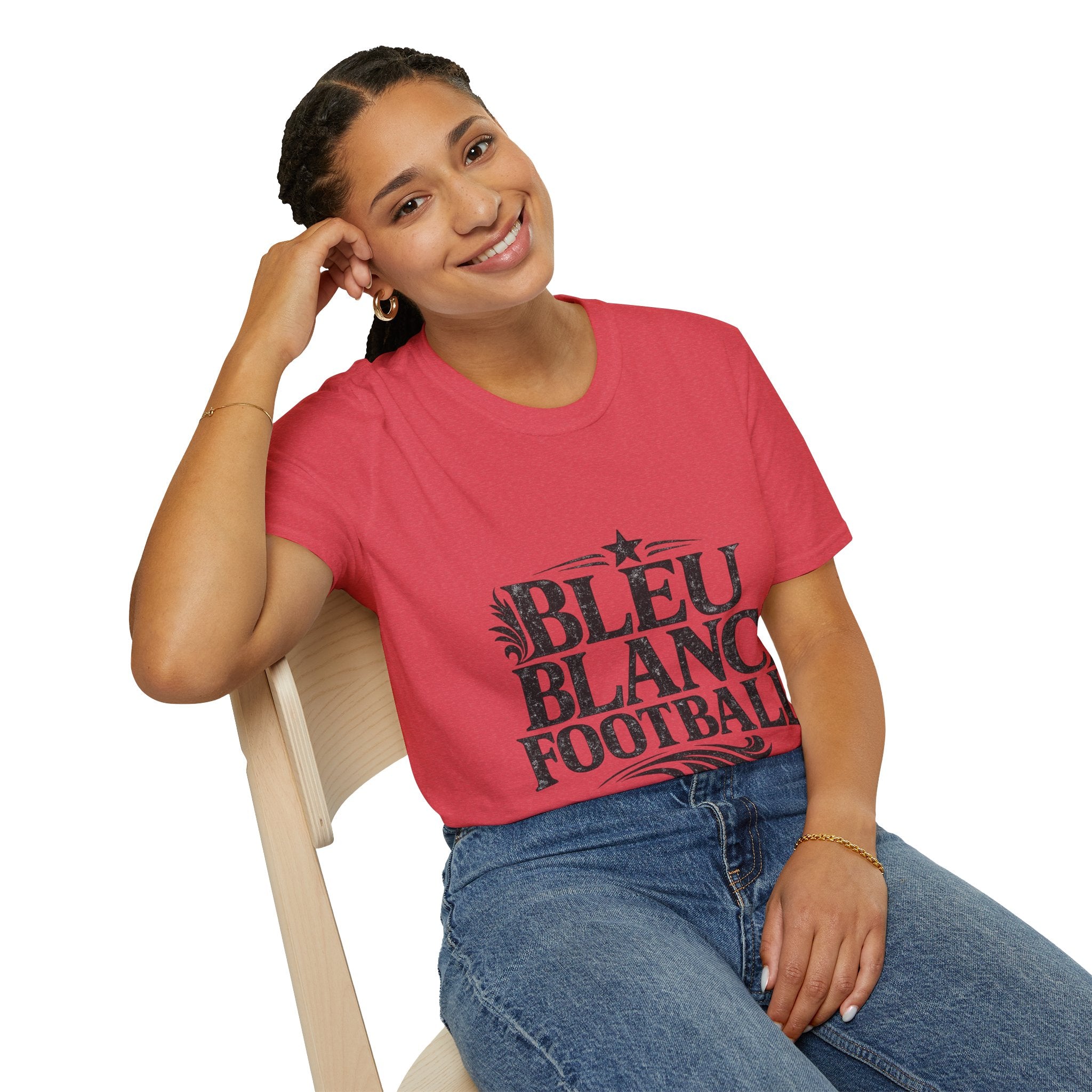 France Bleu Blanc Football T-Shirt — Vintage French Football Tee