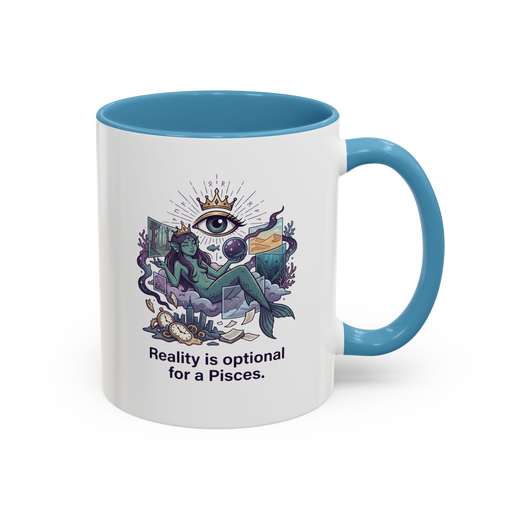 Pisces Zodiac Coffee Mug — "Reality is Optional for a Pisces" Accent Mug
