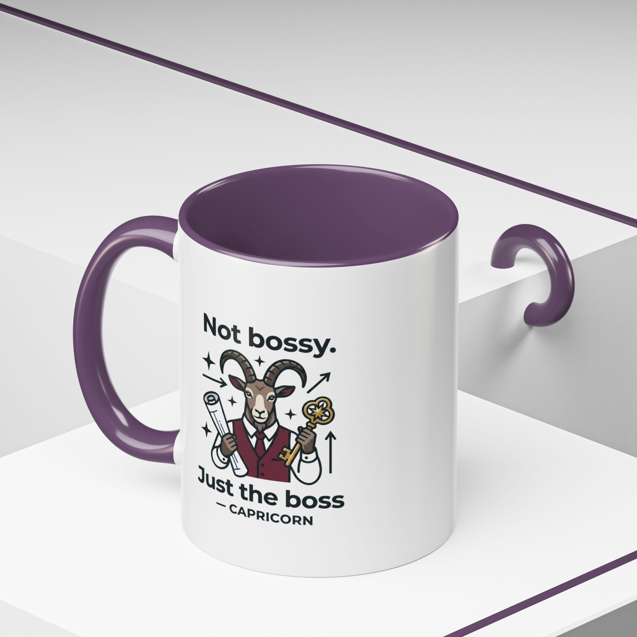Capricorn Coffee Mug — "Not Bossy, Just the Boss" Zodiac Accent Mug (11/15oz)